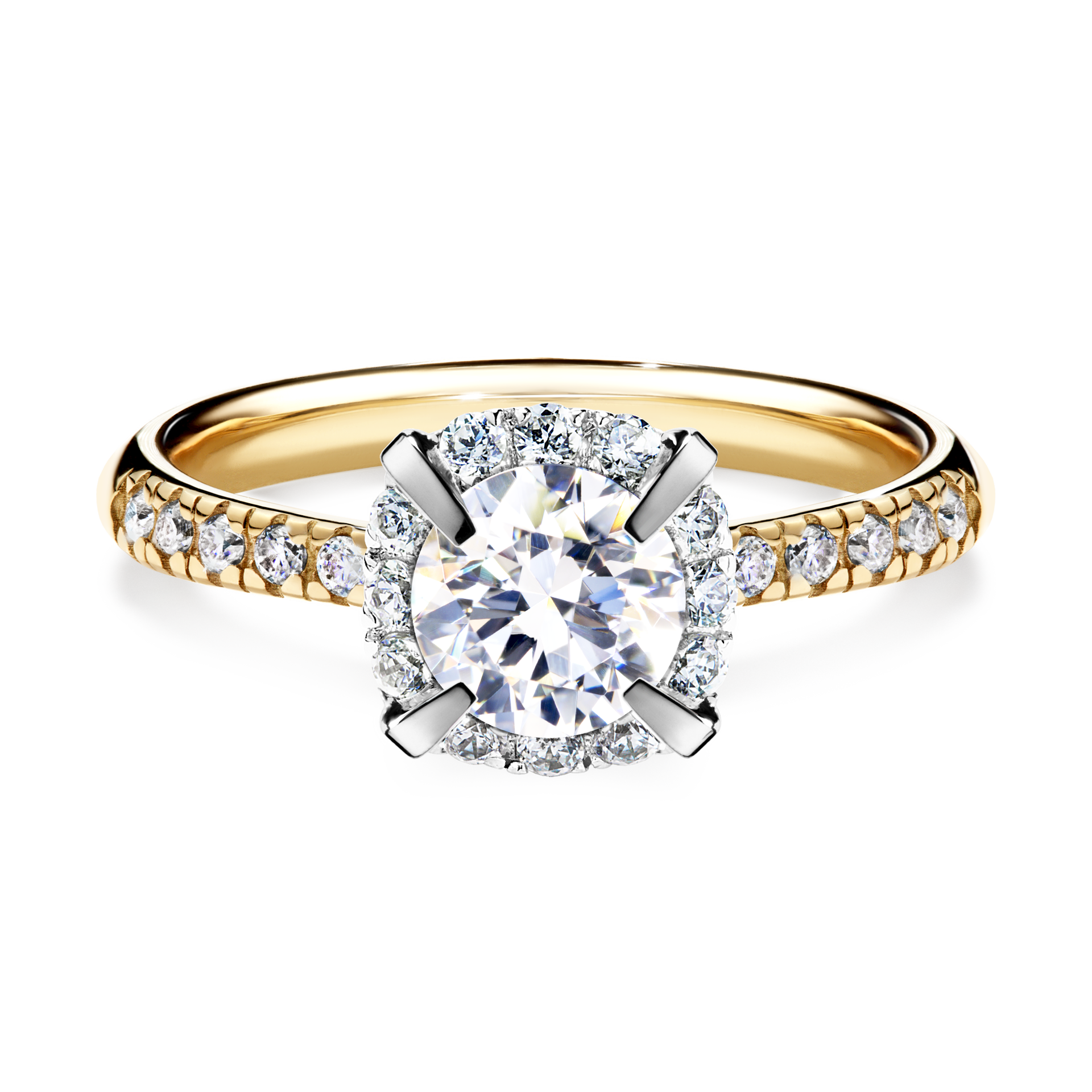 Pierścionek zaręczynowy My Princess z żółtego złota z szafirem białym 1,18CT