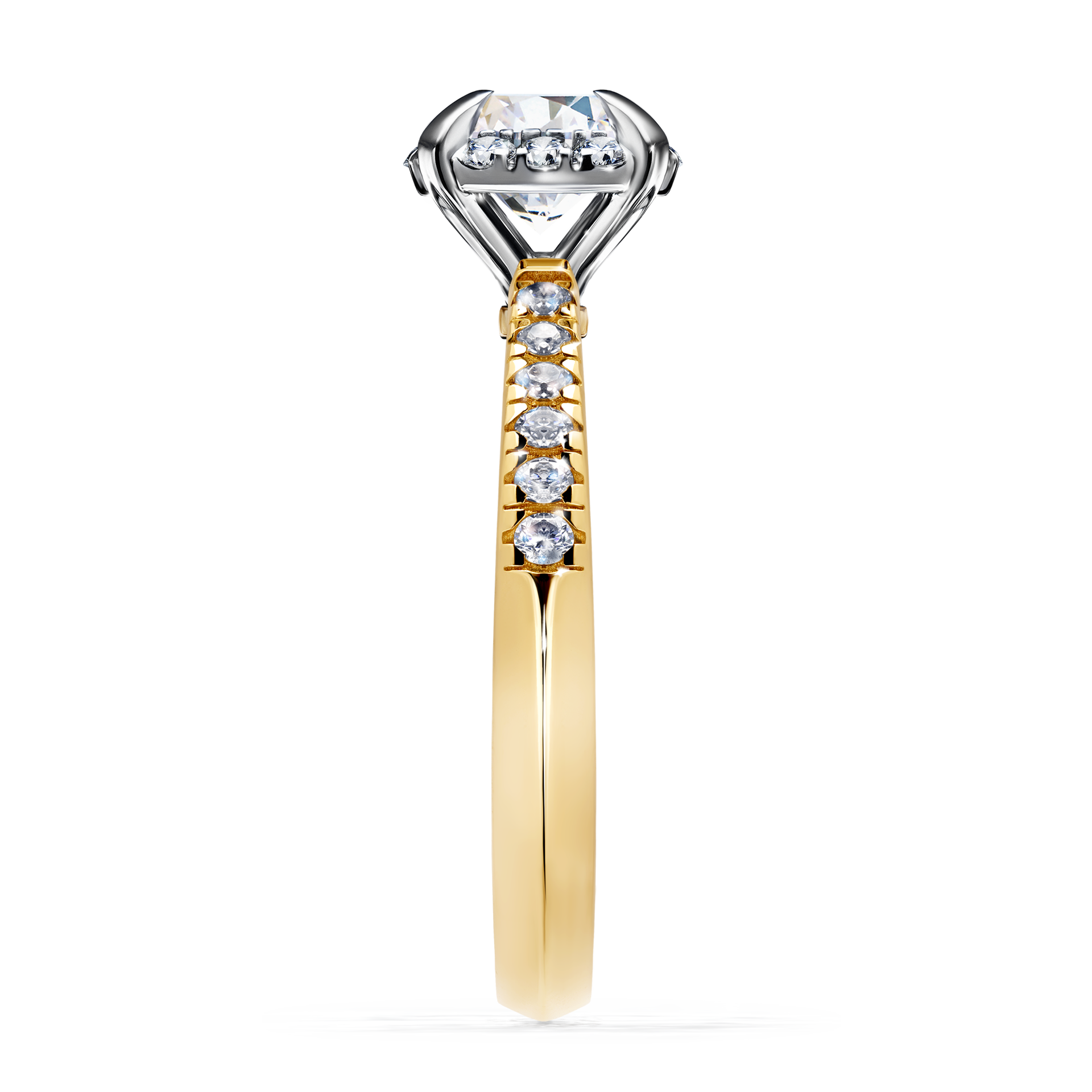 Pierścionek zaręczynowy My Princess z żółtego złota z szafirem białym 1,18CT