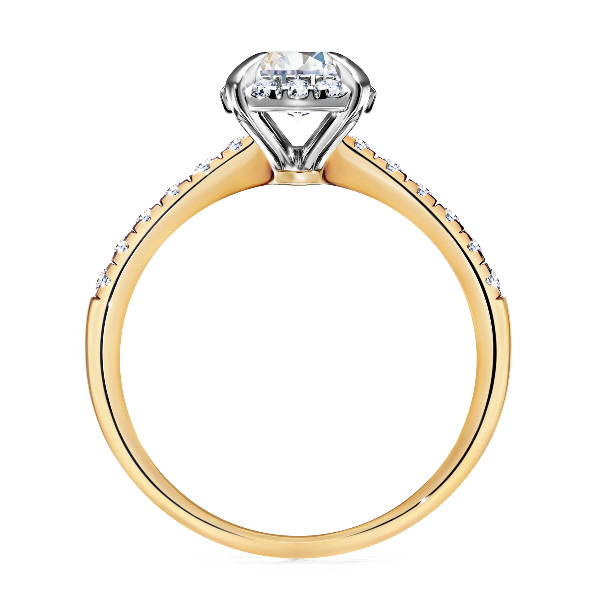 Pierścionek zaręczynowy My Princess z żółtego złota z szafirem białym 1,18CT