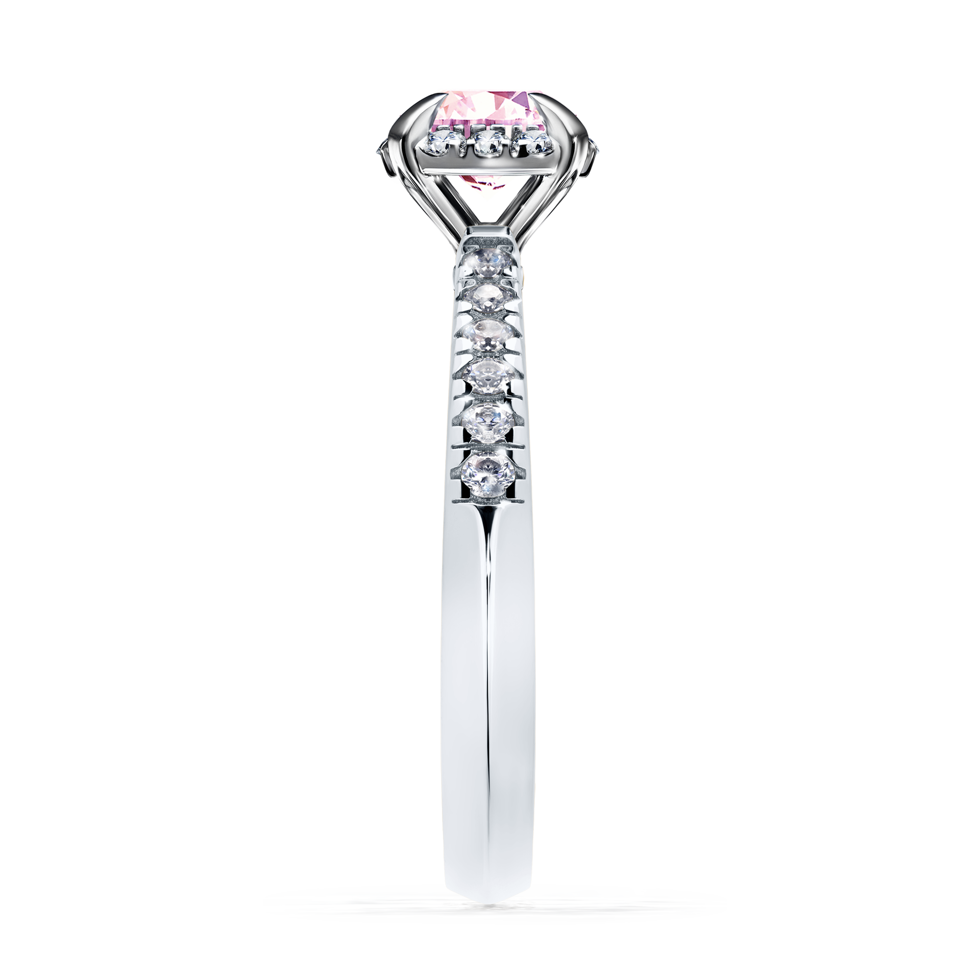 Pierścionek zaręczynowy My Princess z białego złota z szafirem różowym 0,76CT