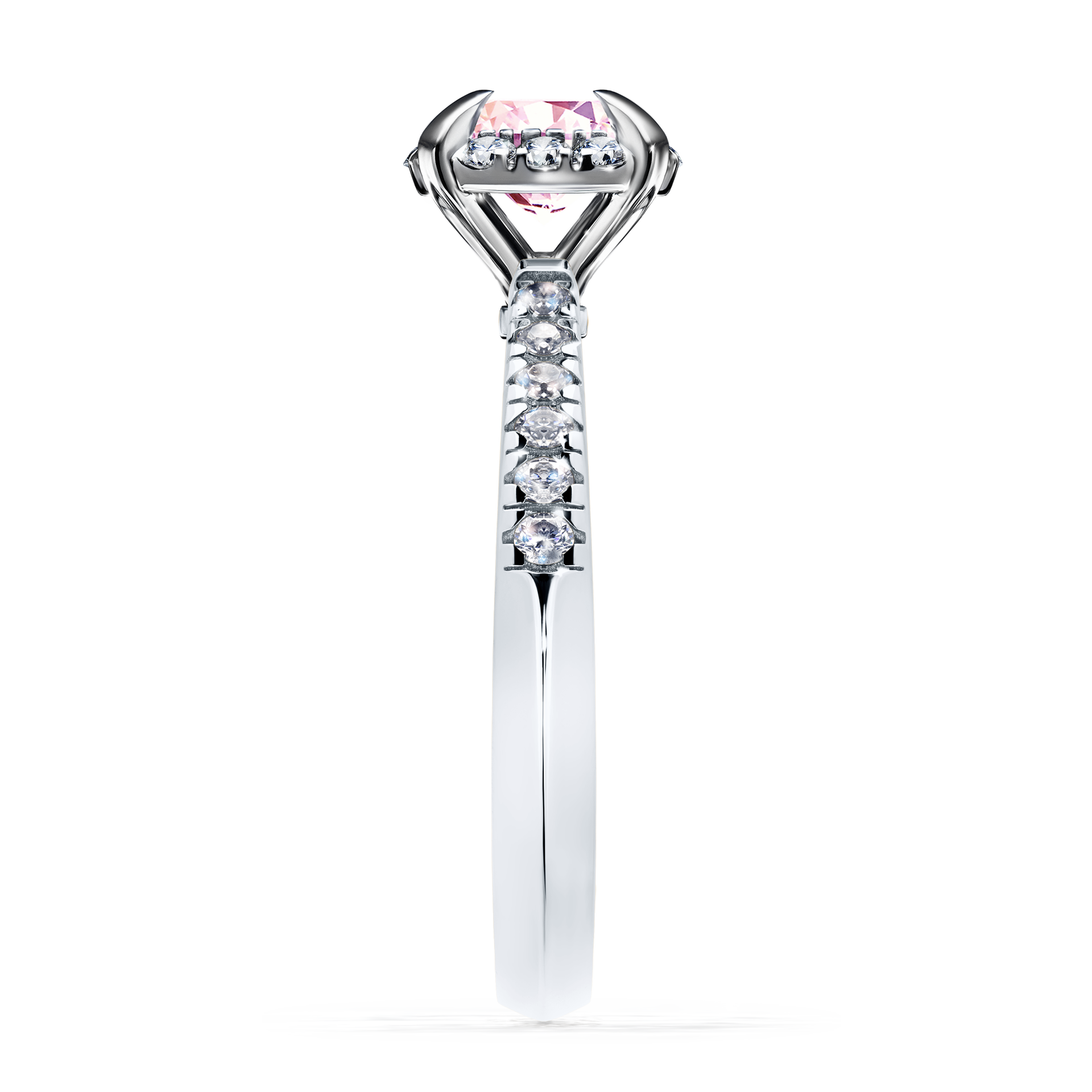 Pierścionek zaręczynowy My Princess z białego złota z szafirem różowym 1,18CT
