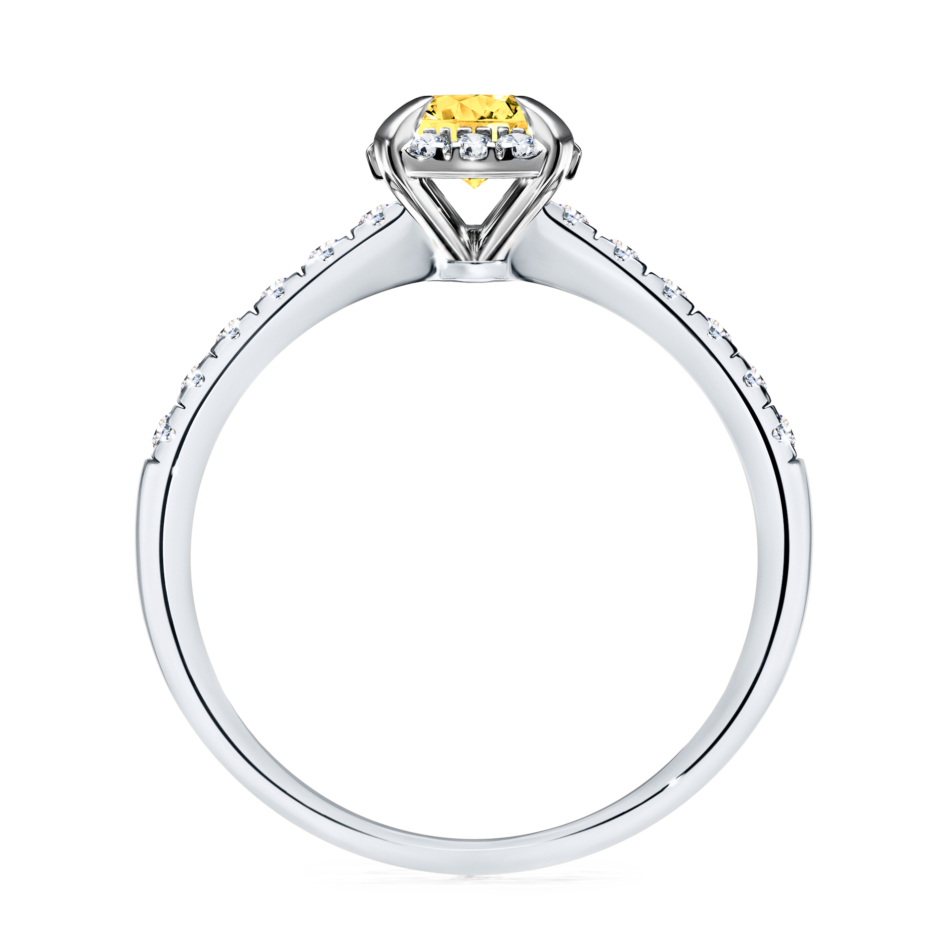 Pierścionek zaręczynowy My Princess z białego złota z szafirem żółtym 0,76CT
