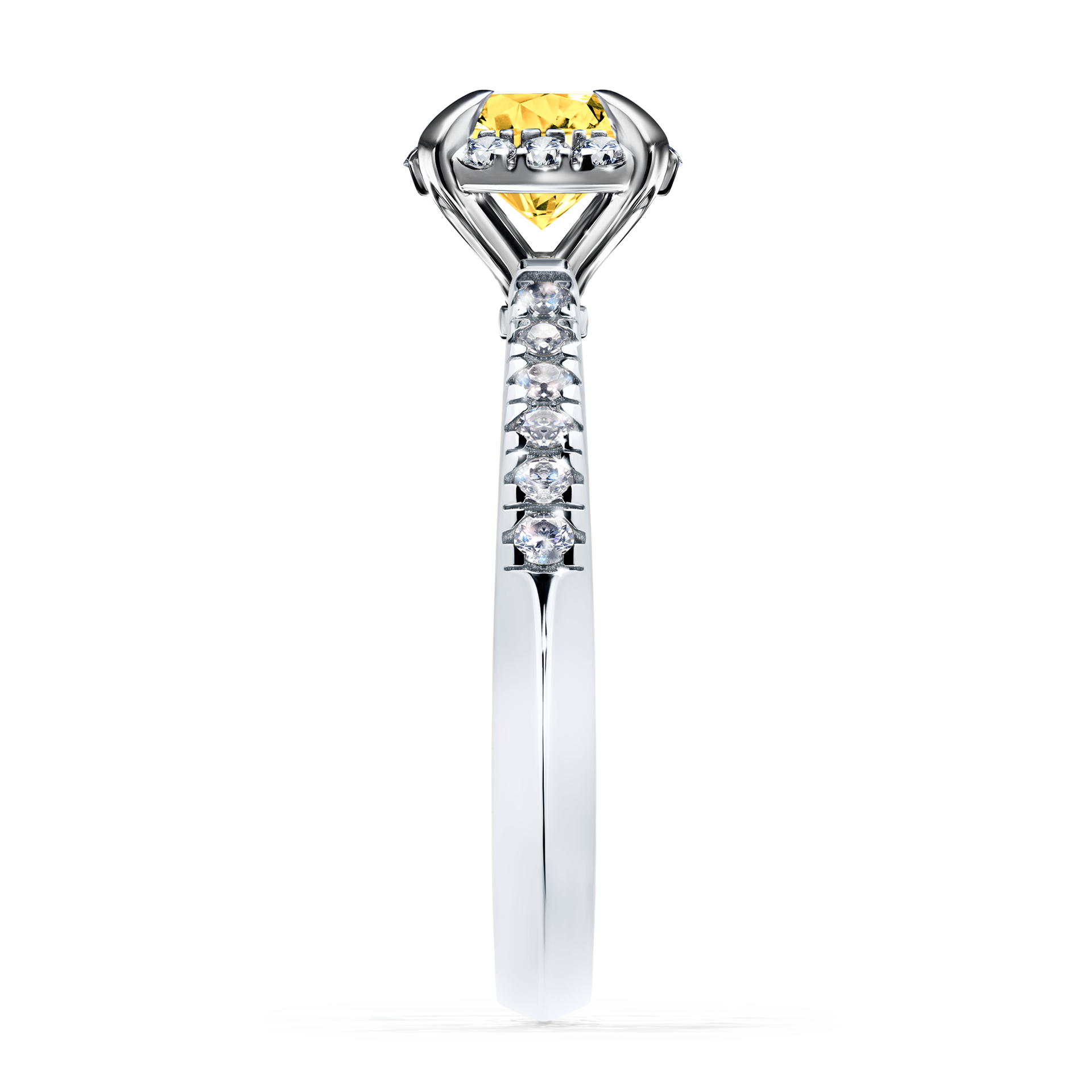 Pierścionek zaręczynowy My Princess z białego złota z szafirem żółtym 1,18CT