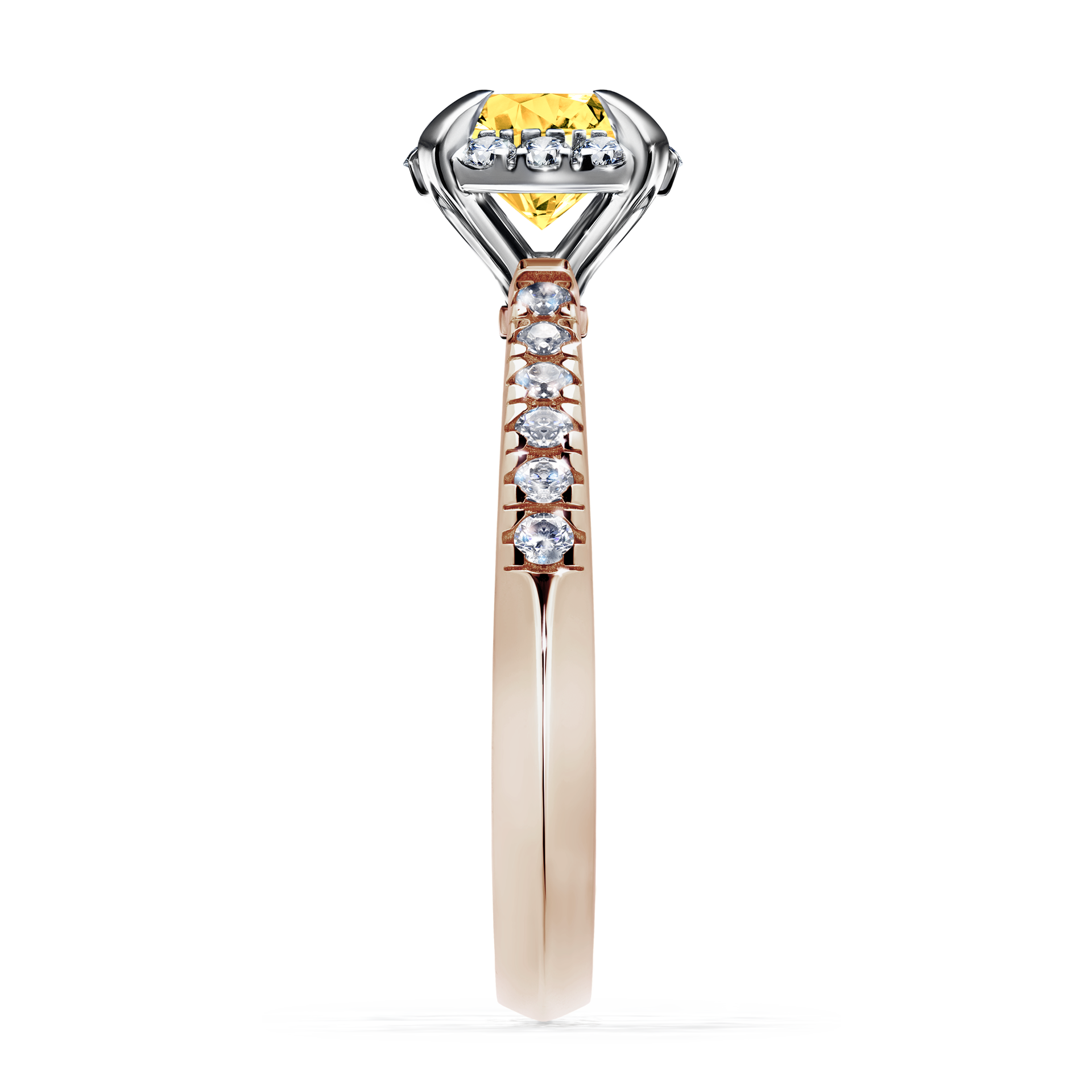 Pierścionek zaręczynowy My Princess z różowego złota z szafirem żółtym 1,18CT