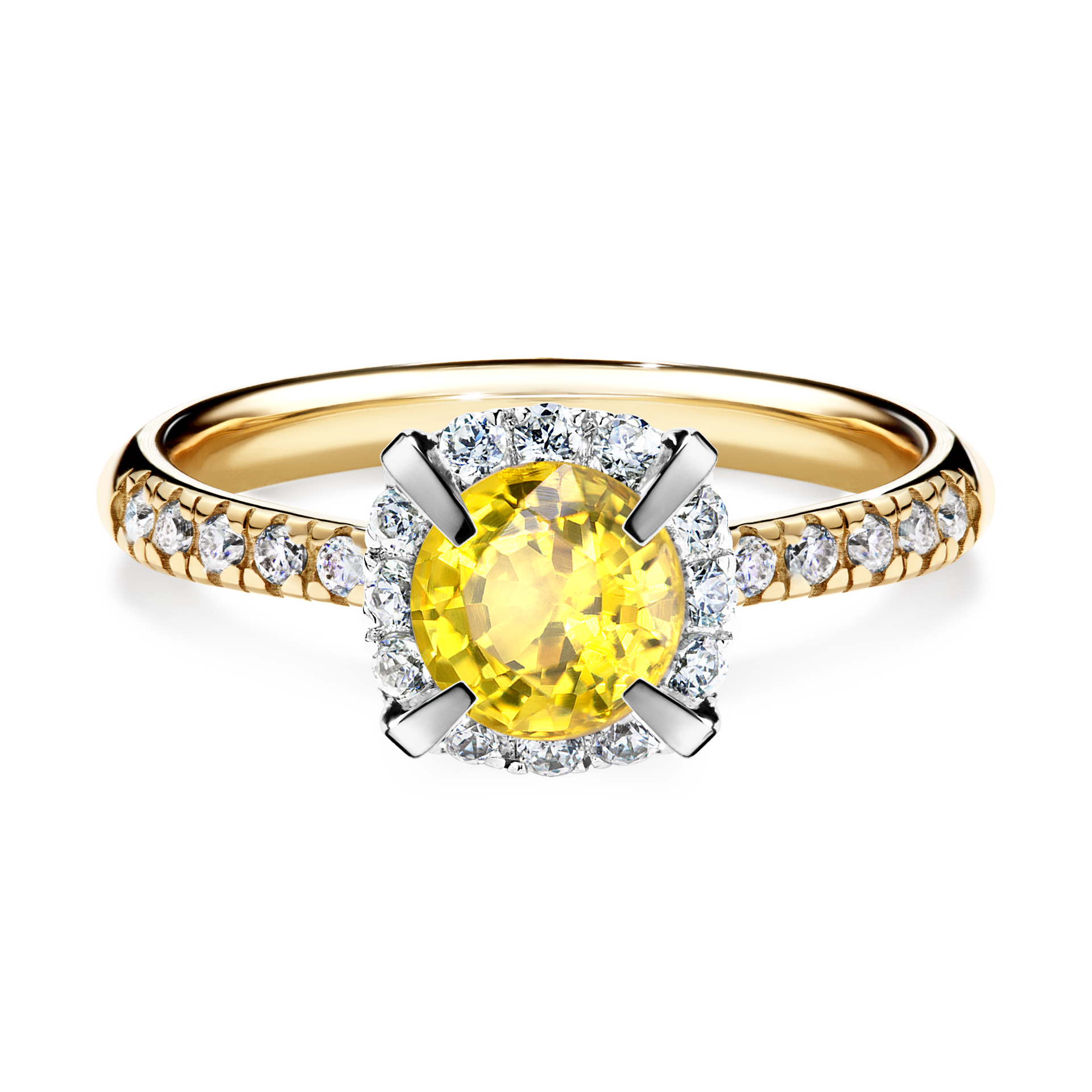 Pierścionek zaręczynowy My Princess z żółtego złota z szafirem żółtym 1,18CT