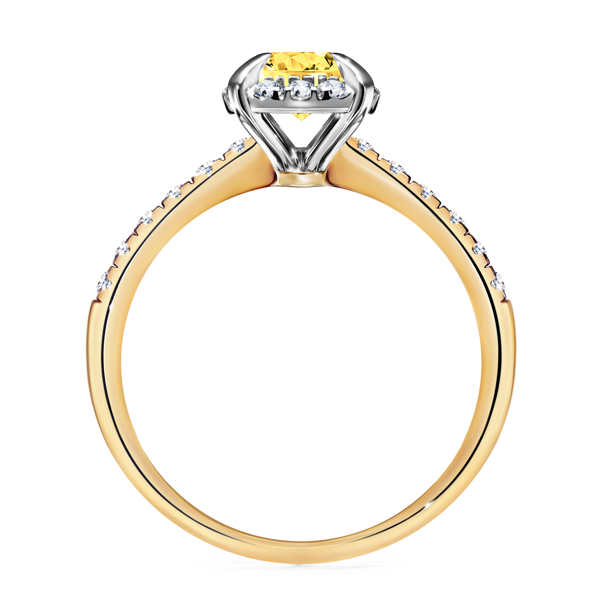 Pierścionek zaręczynowy My Princess z żółtego złota z szafirem żółtym 1,18CT