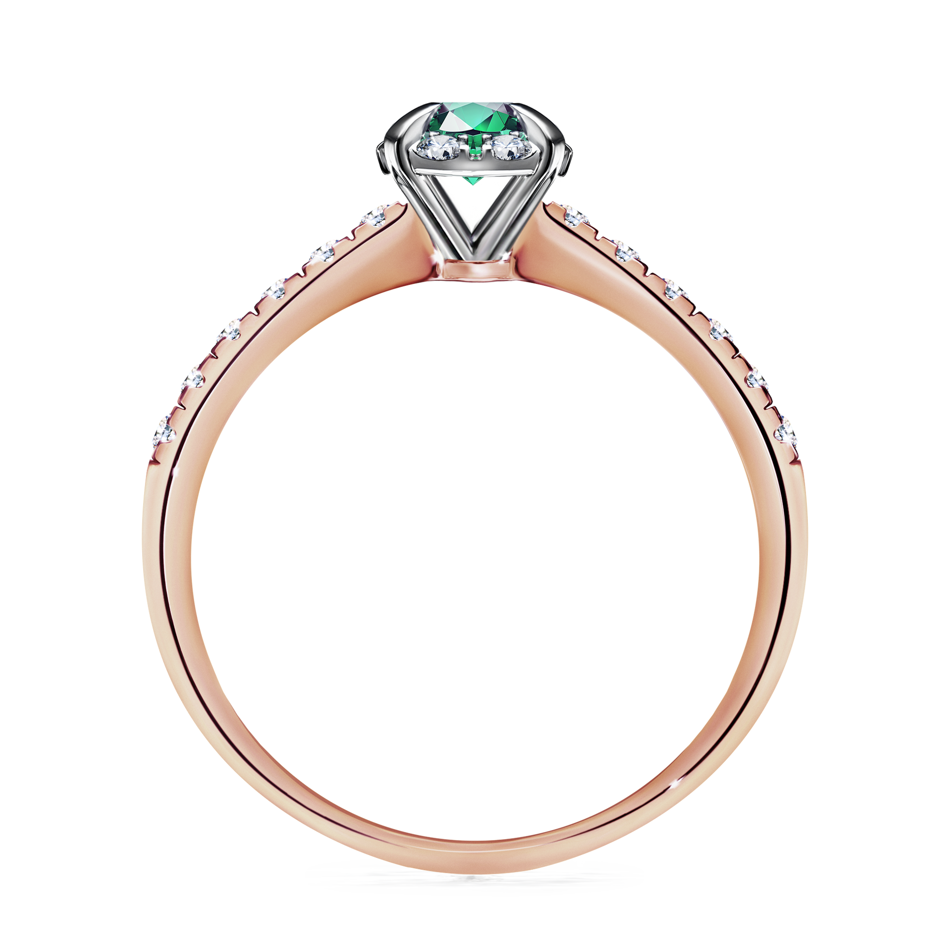 Pierścionek zaręczynowy My Princess z różowego złota ze szmaragdem 0,47CT