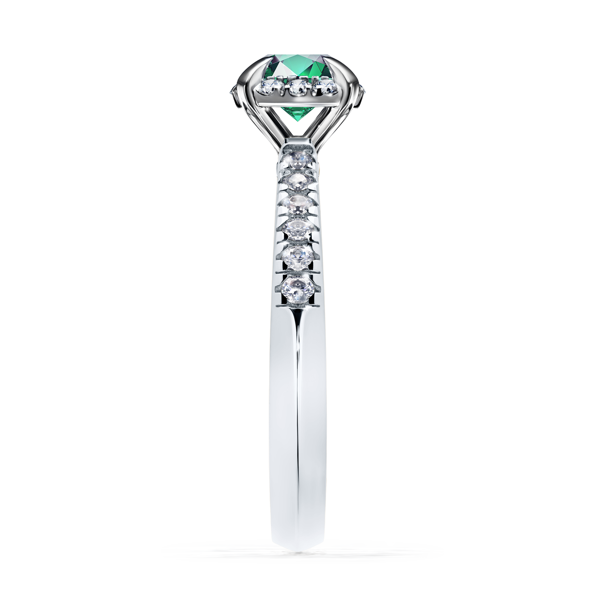 Pierścionek zaręczynowy My Princess z białego złota ze szmaragdem 0,76CT