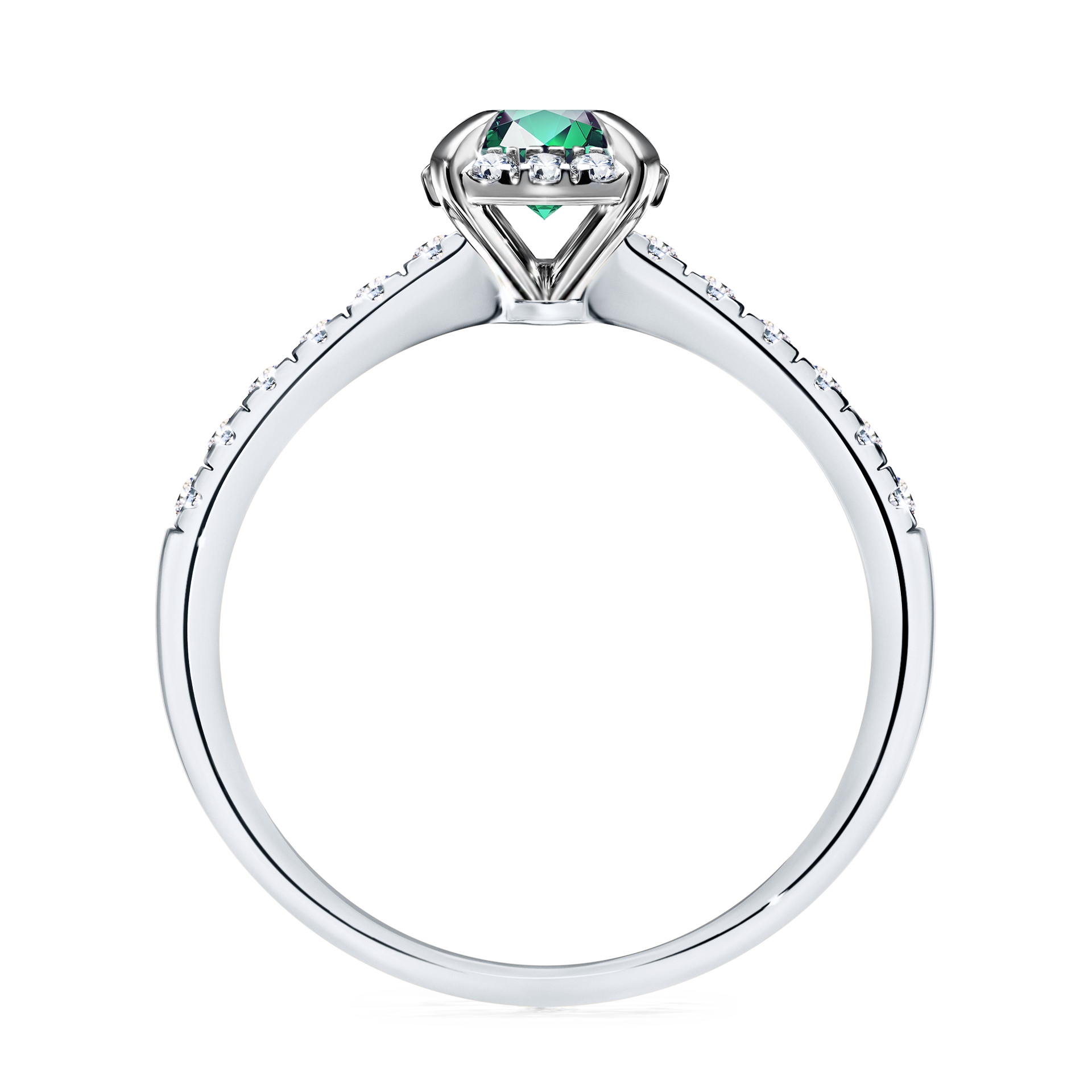 Pierścionek zaręczynowy My Princess z białego złota ze szmaragdem 0,76CT