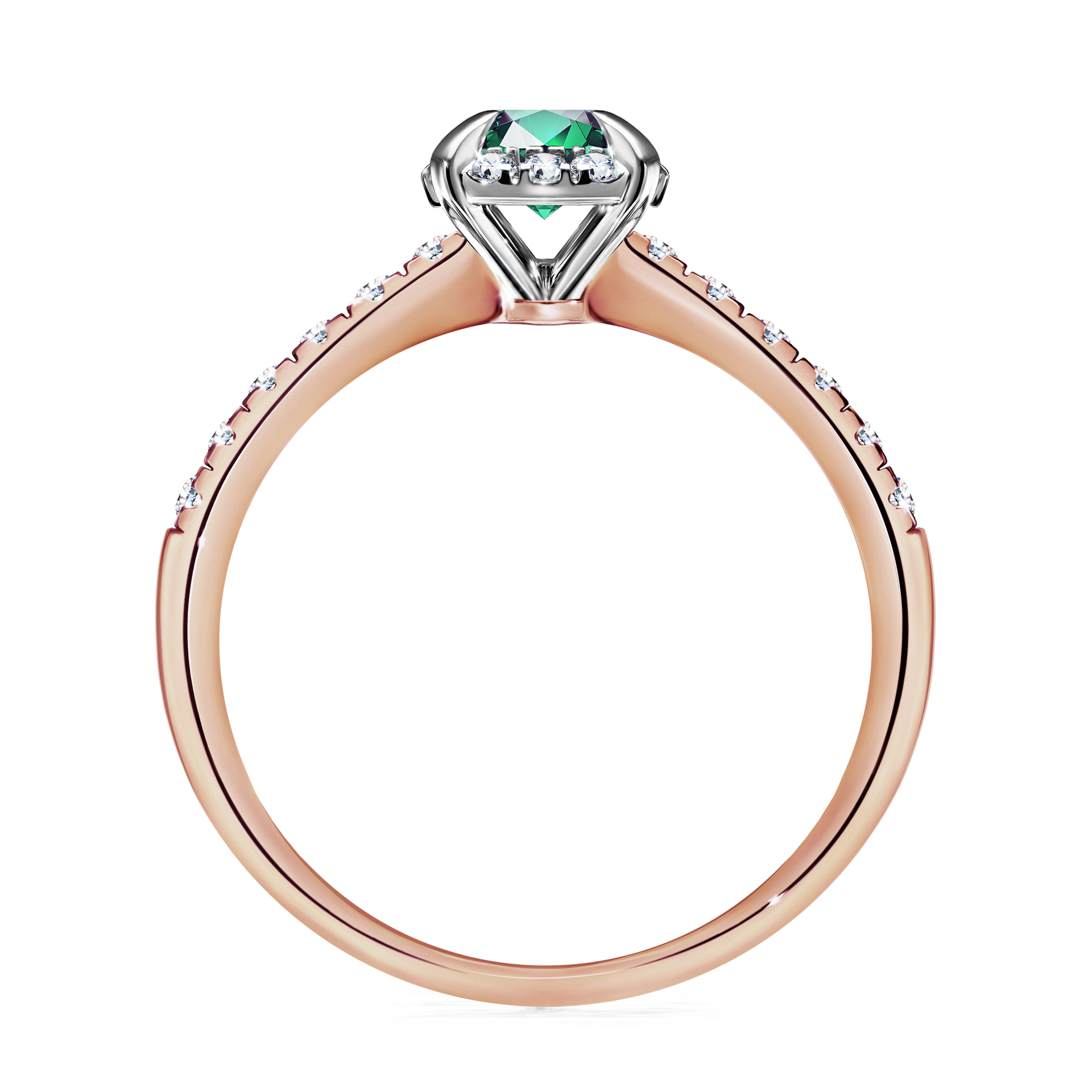 Pierścionek zaręczynowy My Princess z różowego złota ze szmaragdem 0,76CT