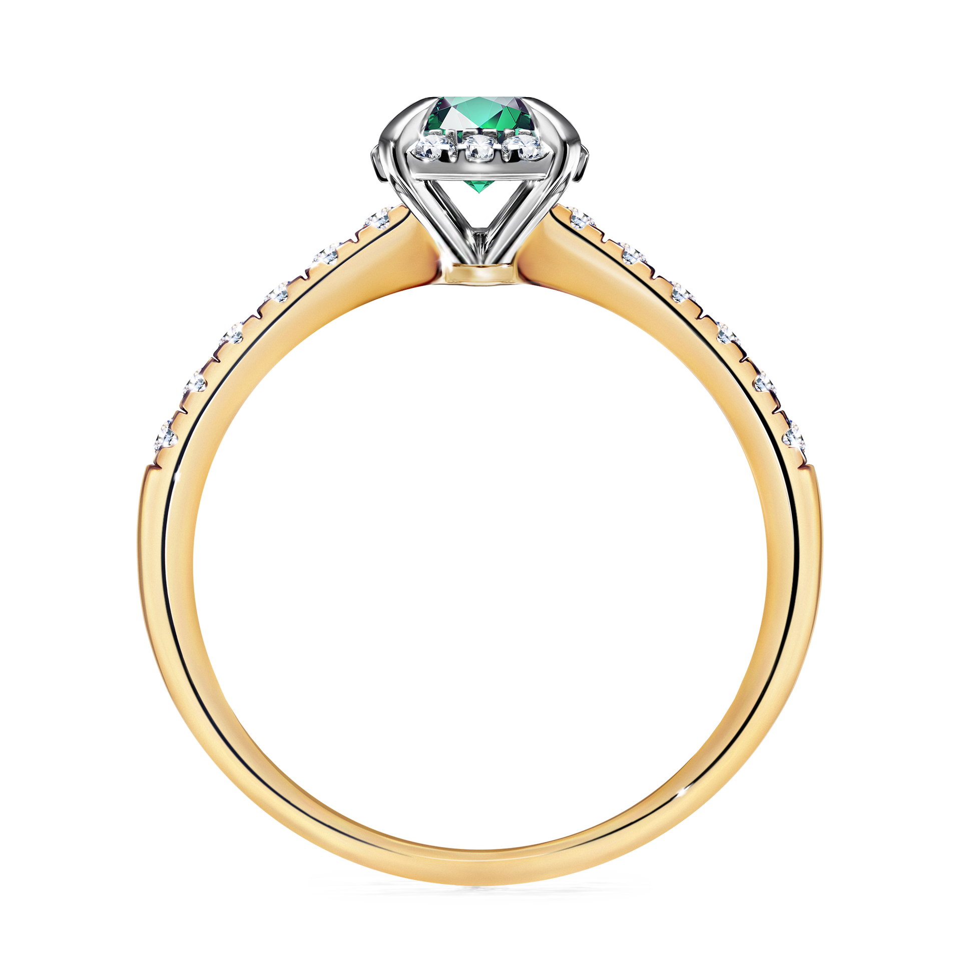 Pierścionek zaręczynowy My Princess z żółtego złota ze szmaragdem 0,76CT