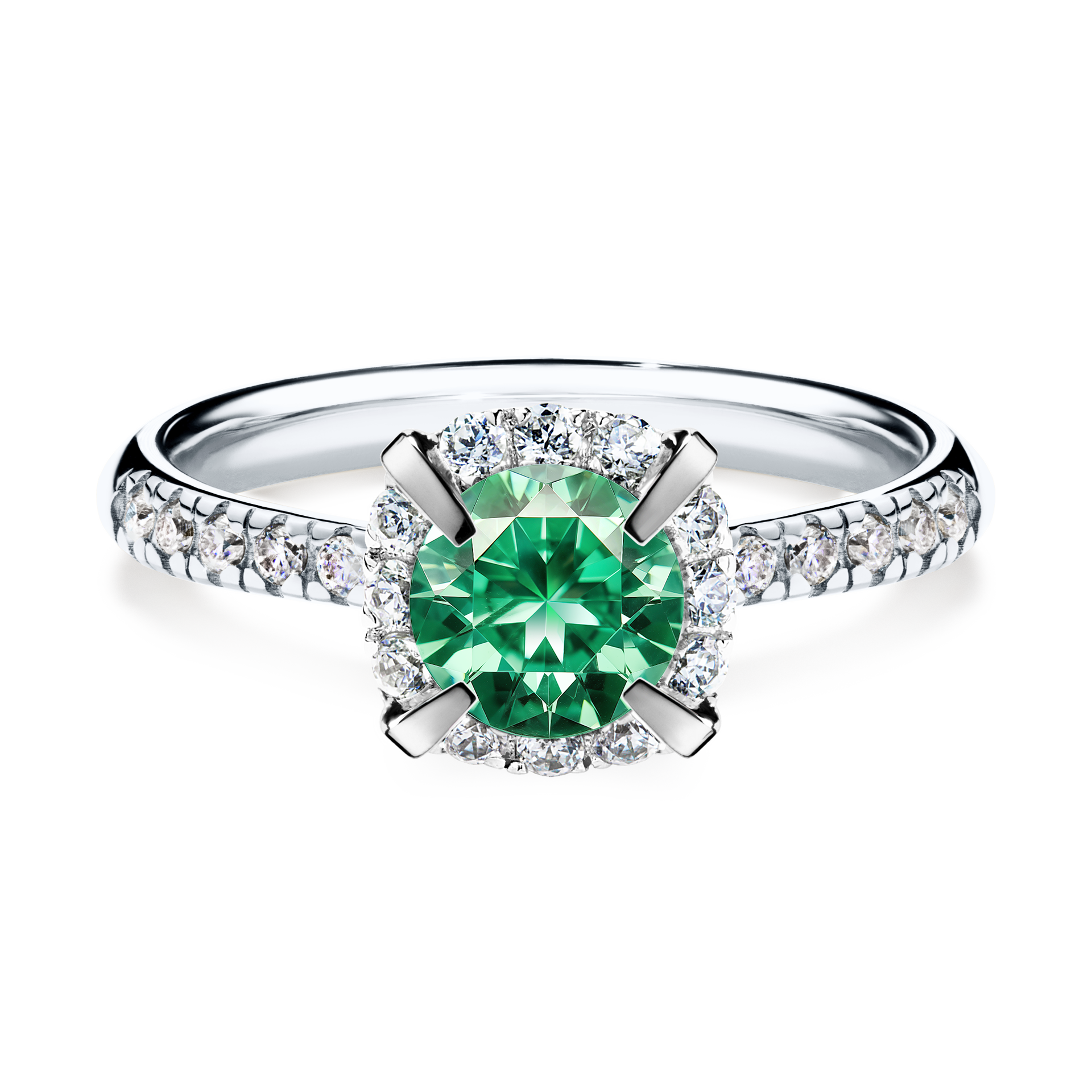 Pierścionek zaręczynowy My Princess z białego złota ze szmaragdem 1,18CT
