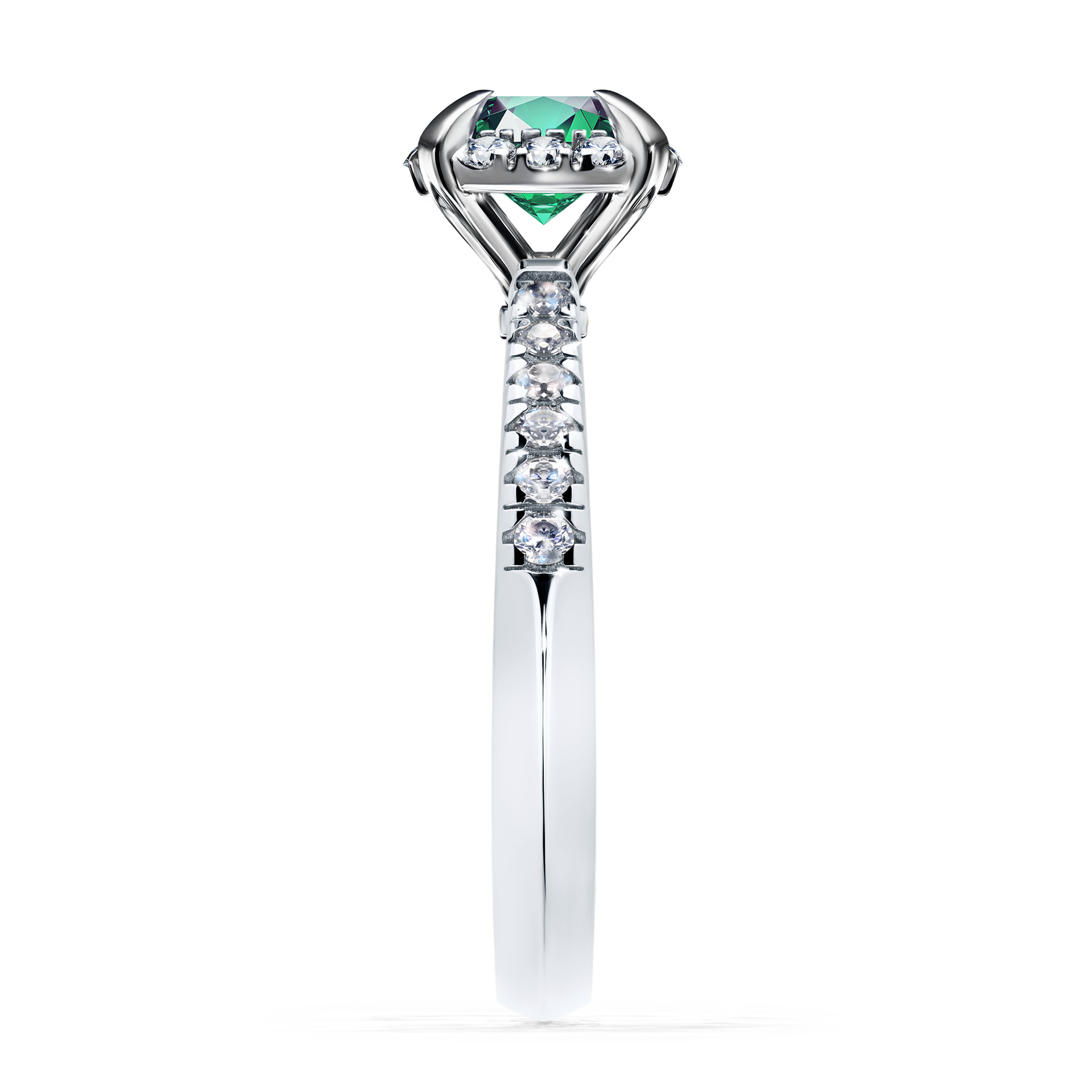 Pierścionek zaręczynowy My Princess z białego złota ze szmaragdem 1,18CT