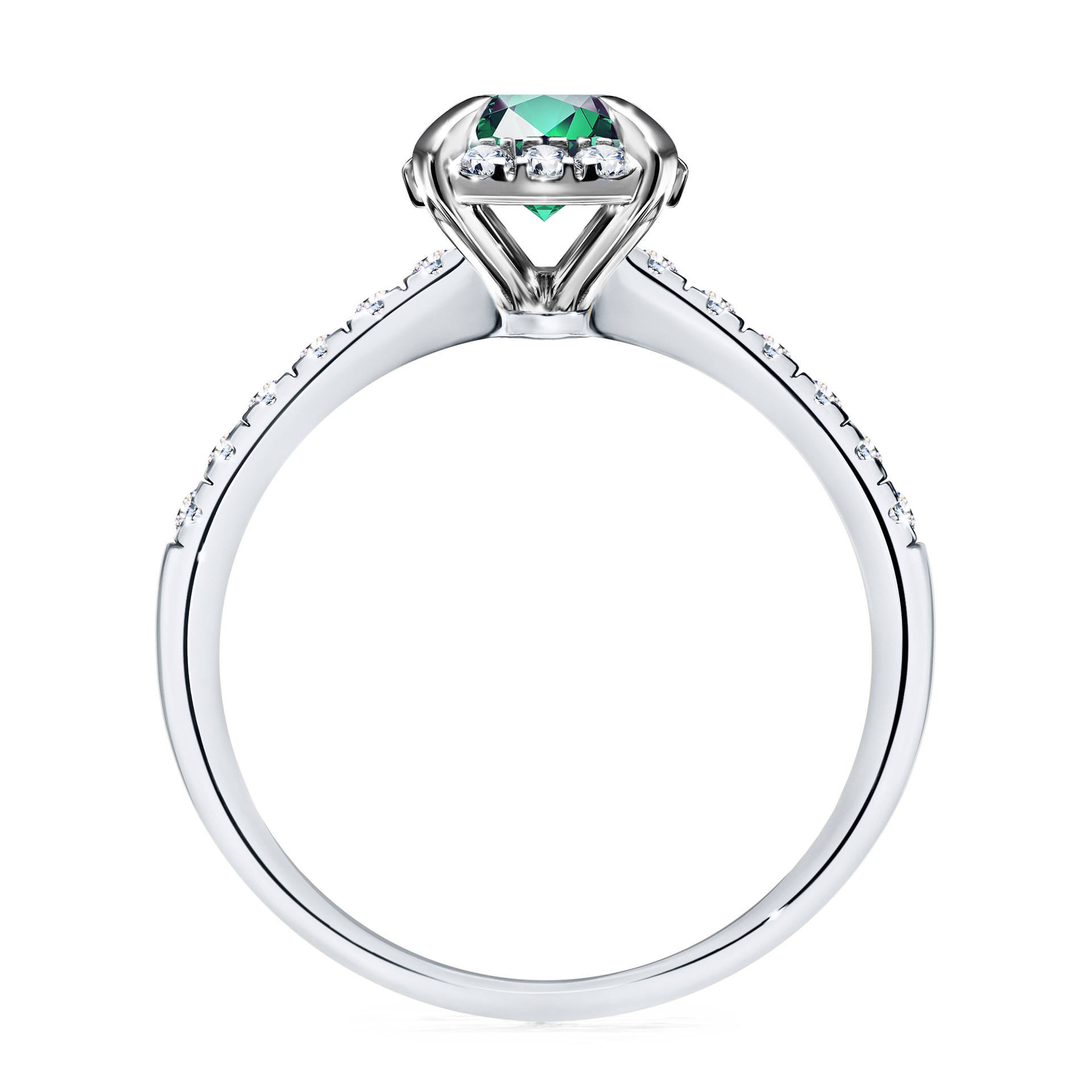 Pierścionek zaręczynowy My Princess z białego złota ze szmaragdem 1,18CT