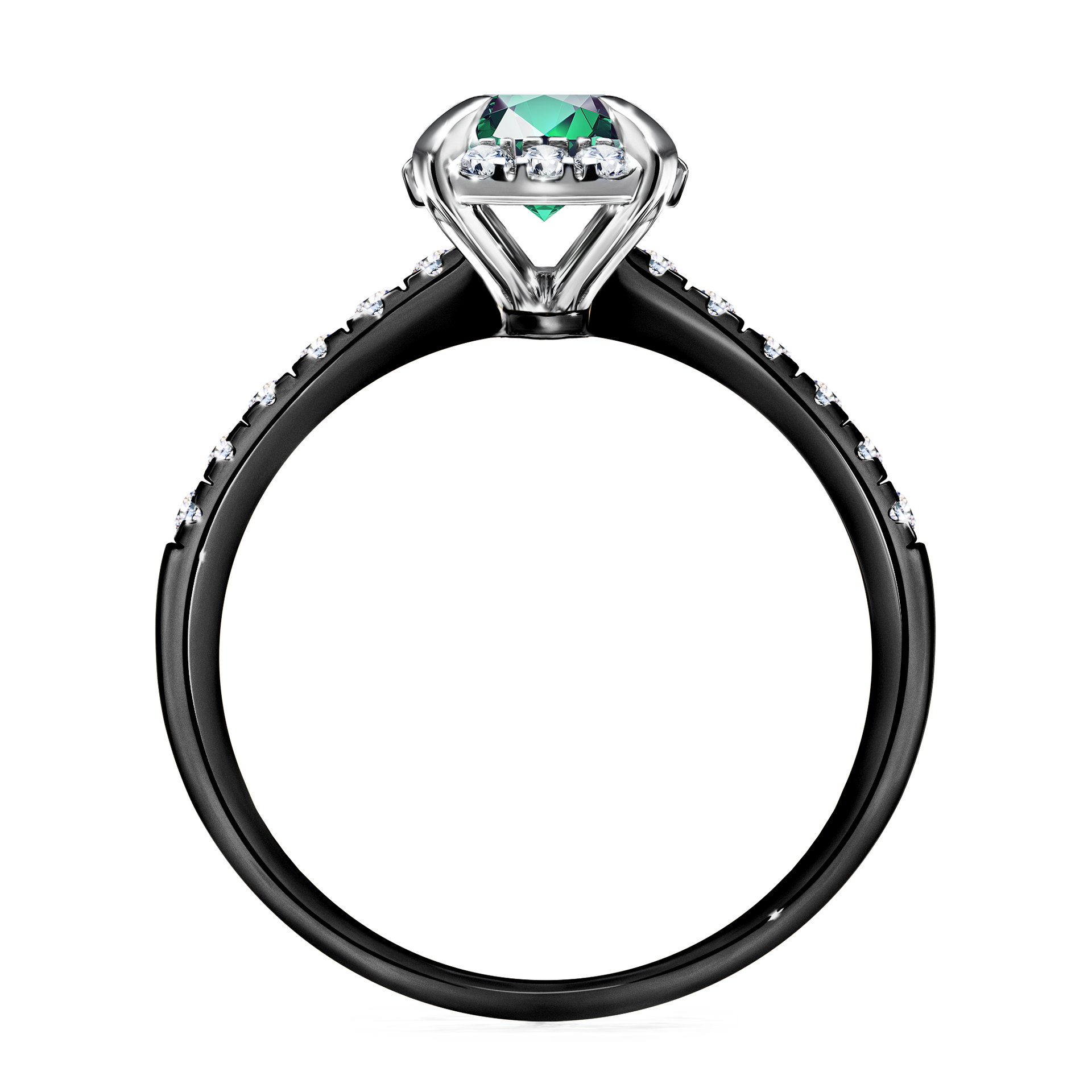 Pierścionek zaręczynowy My Princess z czarnego złota ze szmaragdem 1,18CT