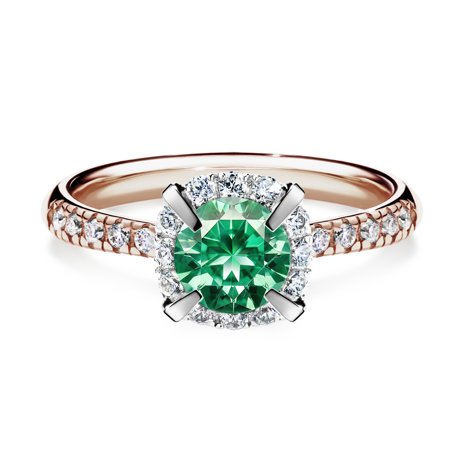Pierścionek zaręczynowy My Princess z różowego złota ze szmaragdem 1,18CT