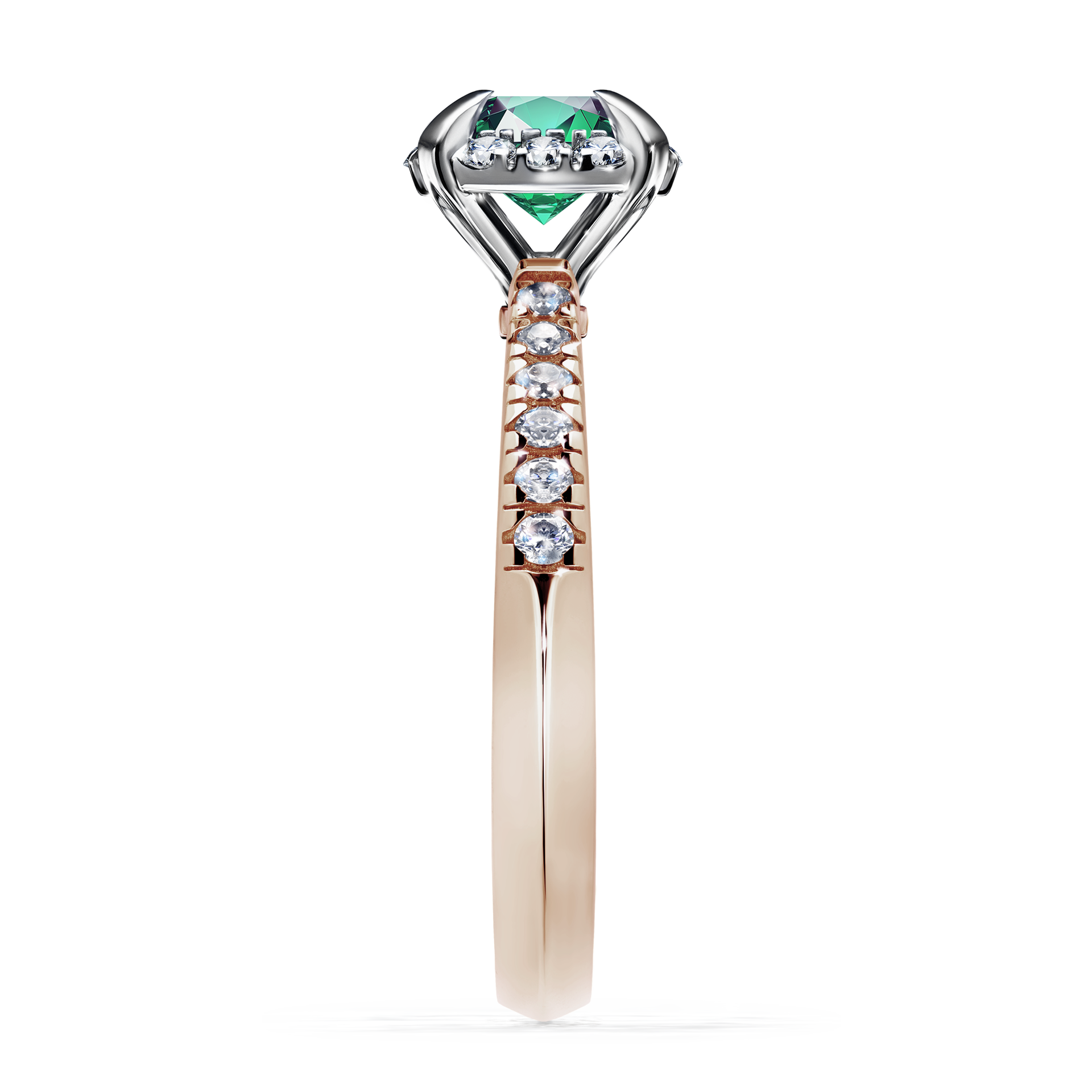 Pierścionek zaręczynowy My Princess z różowego złota ze szmaragdem 1,18CT