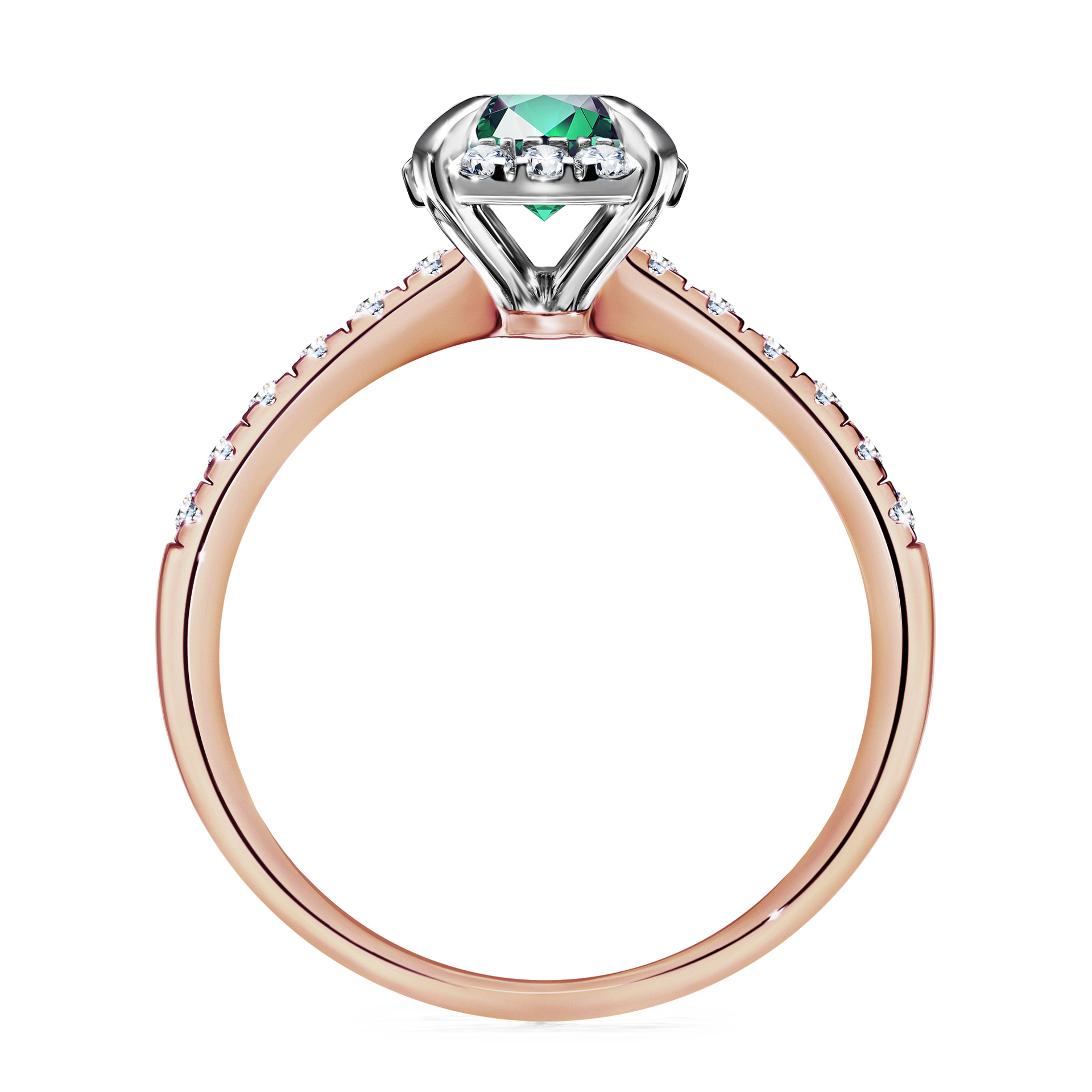 Pierścionek zaręczynowy My Princess z różowego złota ze szmaragdem 1,18CT