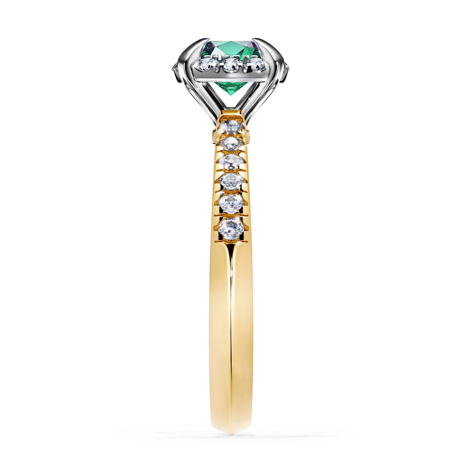 Pierścionek zaręczynowy My Princess z żółtego złota ze szmaragdem 1,18CT