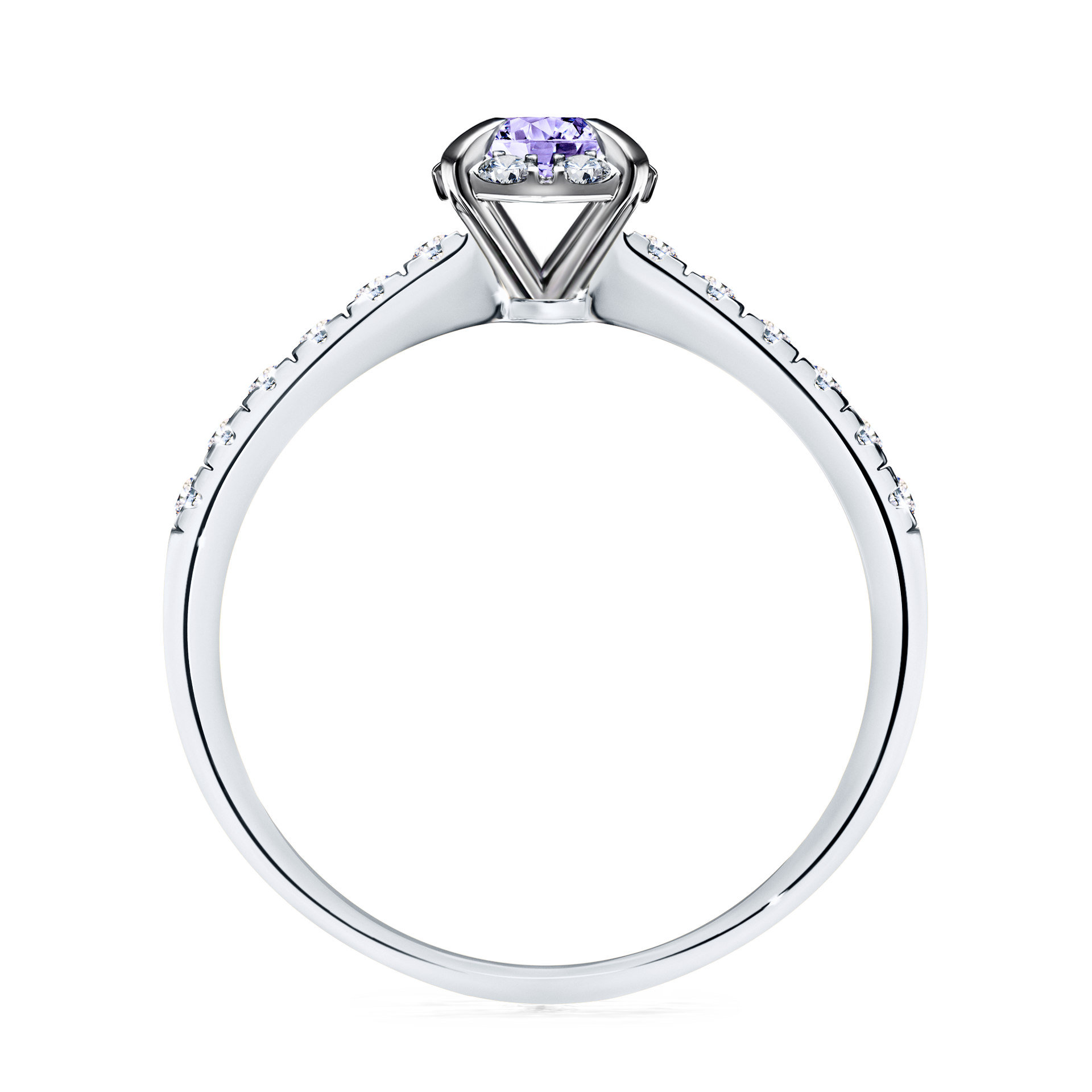 Pierścionek zaręczynowy My Princess z białego złota z tanzanitem 0,47CT