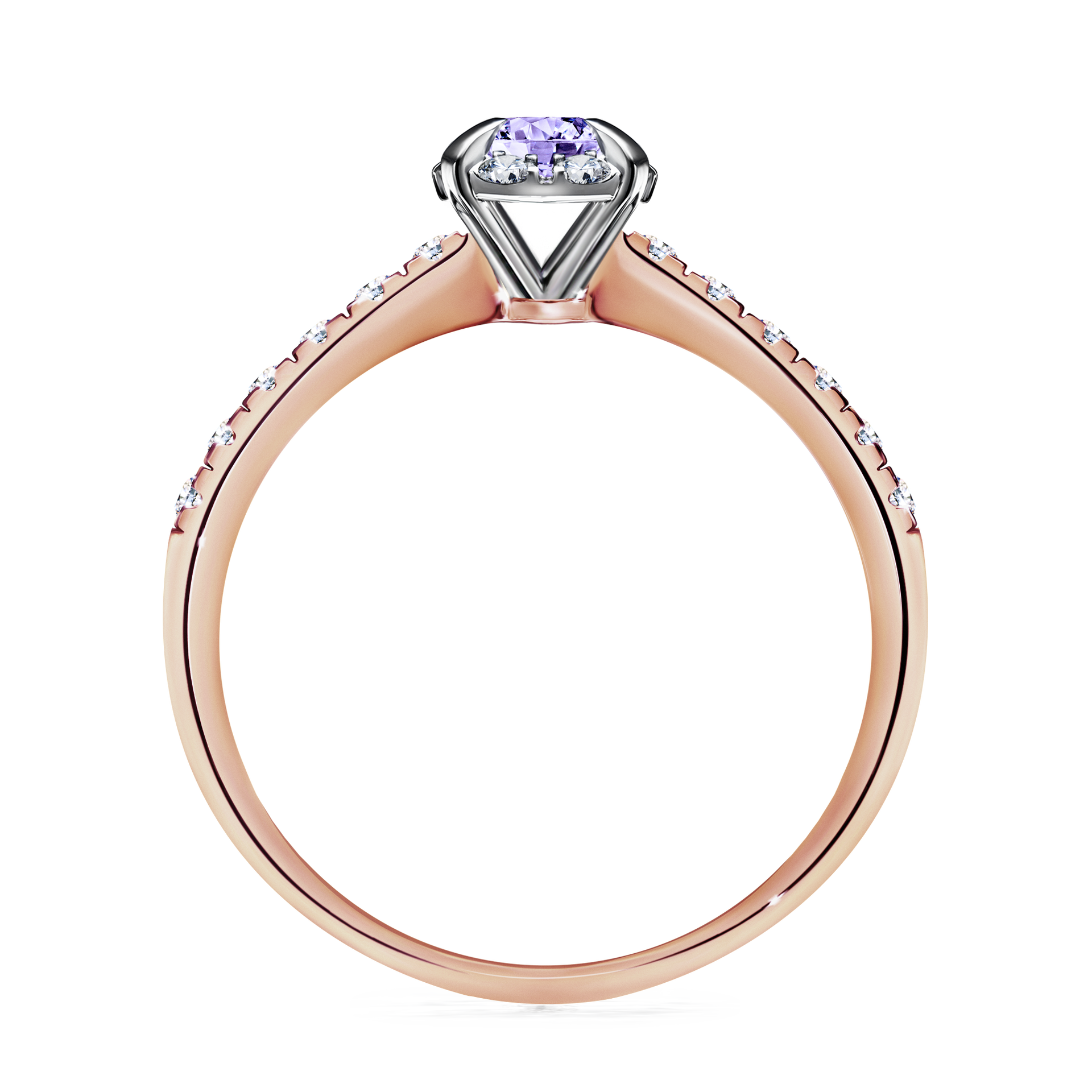 Pierścionek zaręczynowy My Princess z różowego złota z tanzanitem 0,47CT