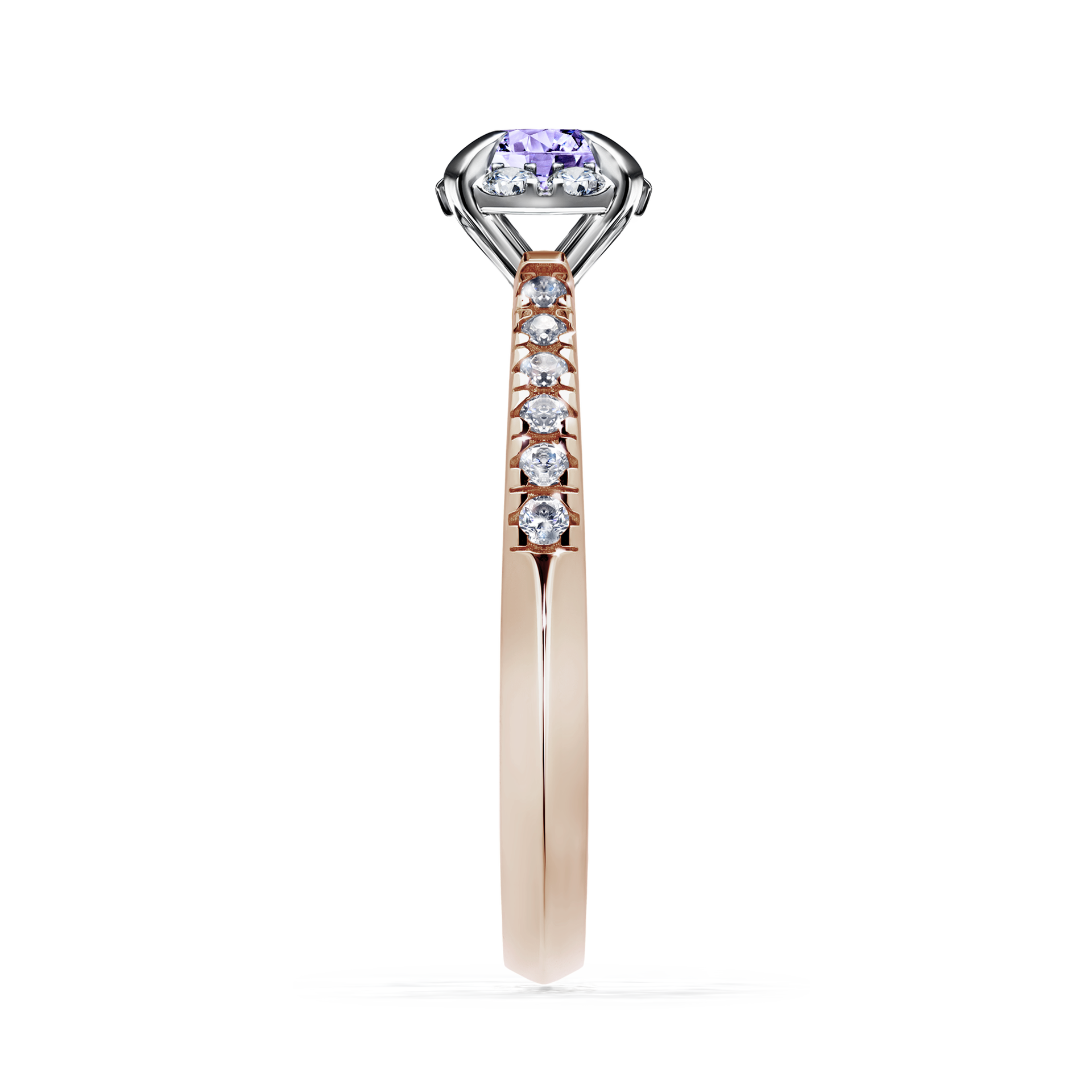 Pierścionek zaręczynowy My Princess z różowego złota z tanzanitem 0,47CT