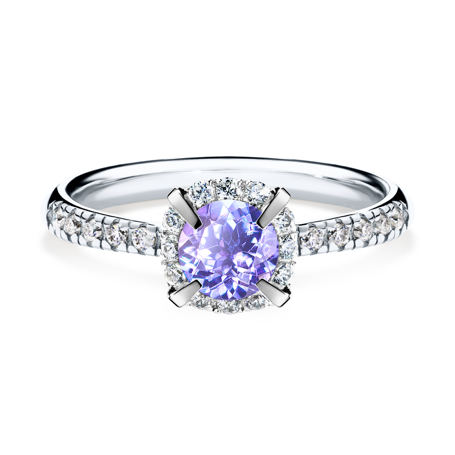 Pierścionek zaręczynowy My Princess z białego złota z tanzanitem 0,76CT
