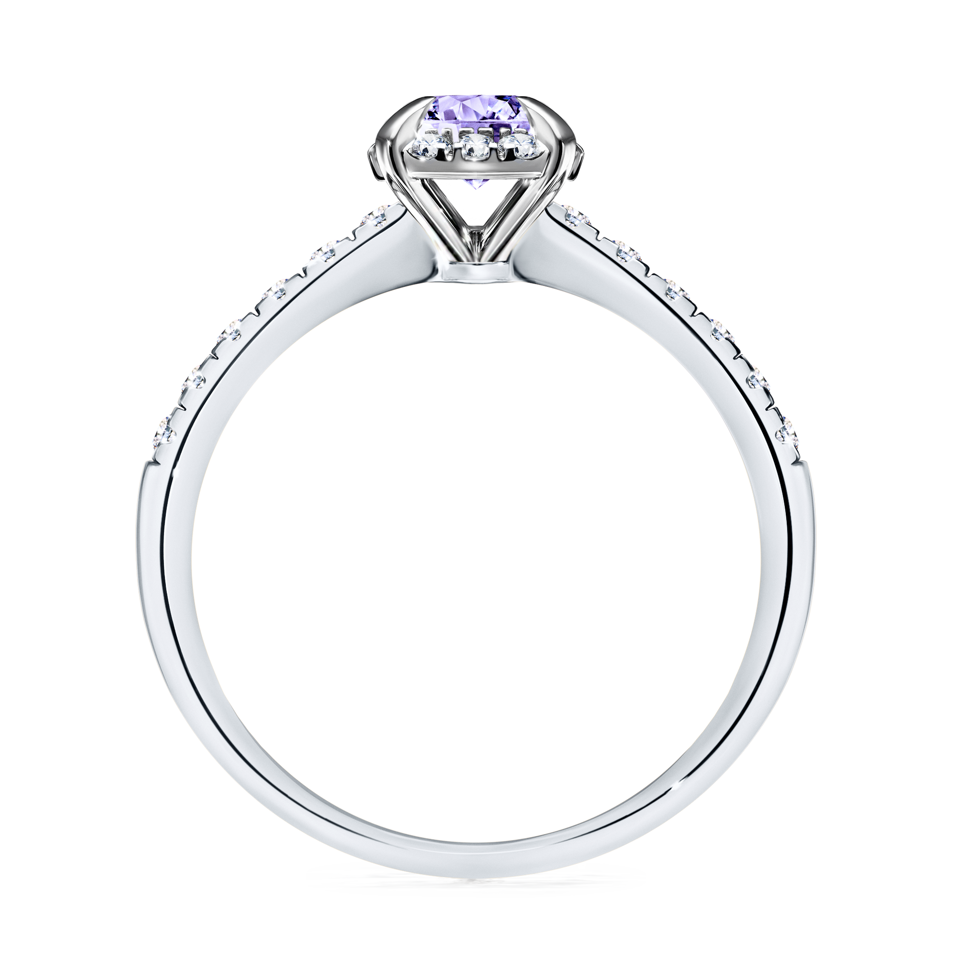 Pierścionek zaręczynowy My Princess z białego złota z tanzanitem 0,76CT