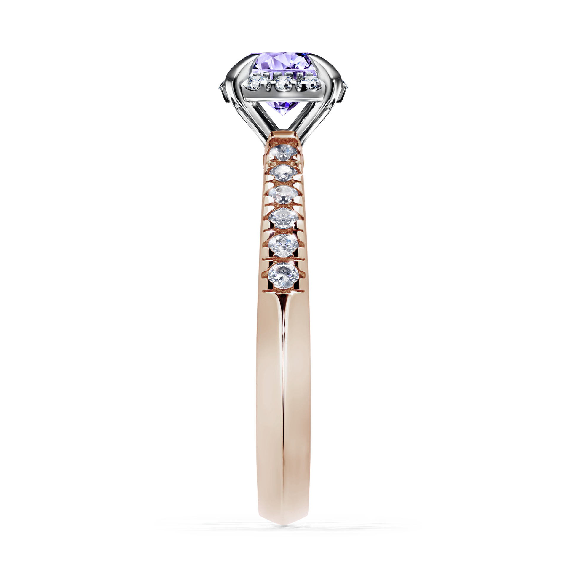 Pierścionek zaręczynowy My Princess z różowego złota z tanzanitem 0,76CT