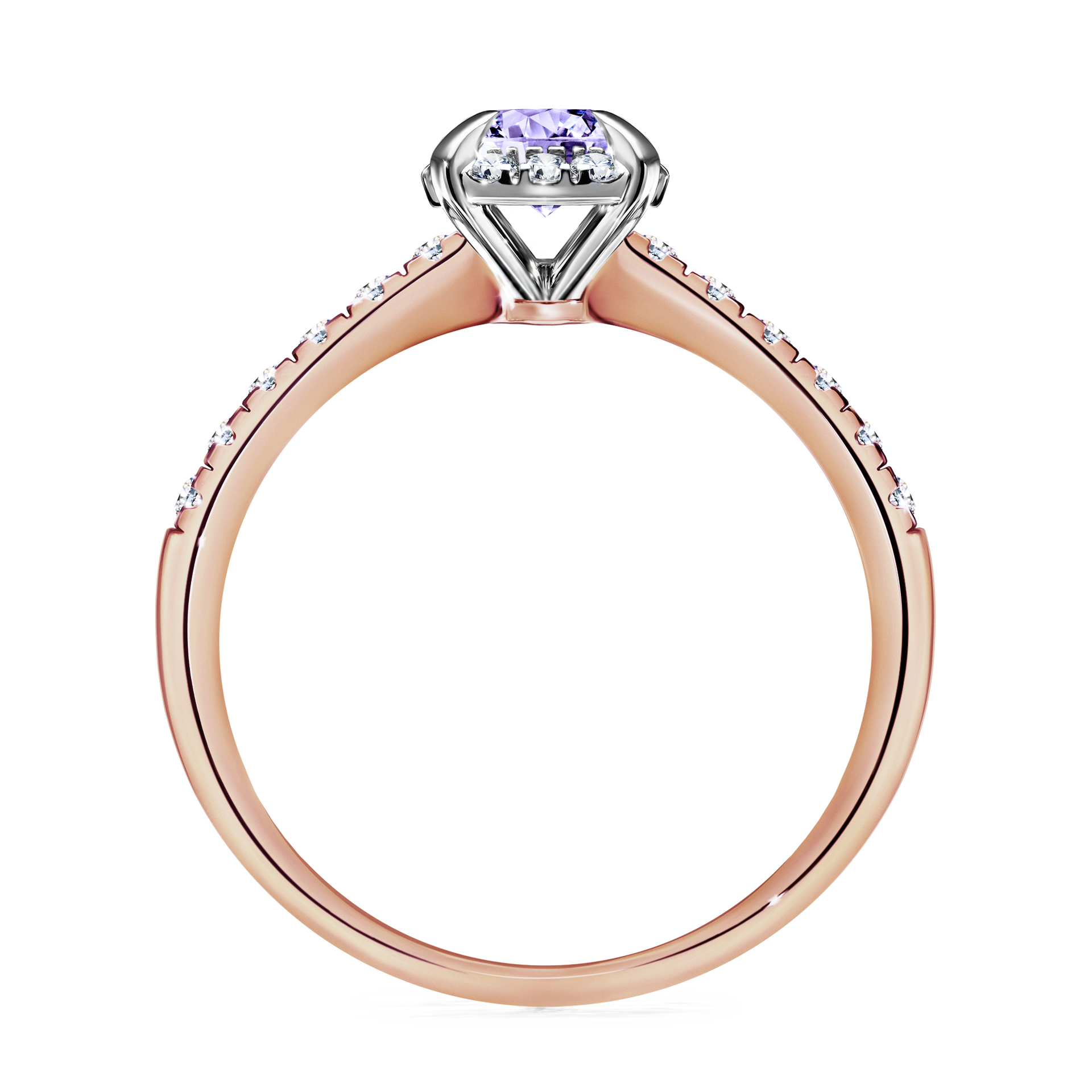 Pierścionek zaręczynowy My Princess z różowego złota z tanzanitem 0,76CT