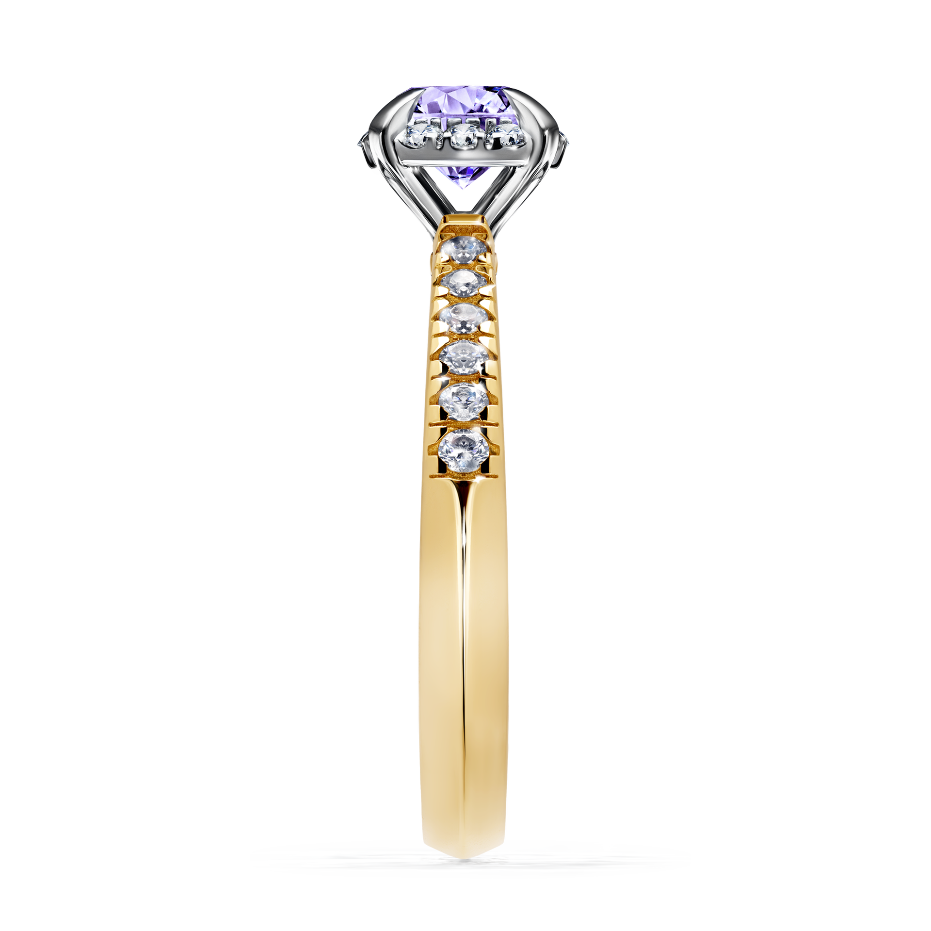 Pierścionek zaręczynowy My Princess z żółtego złota z tanzanitem 0,76CT