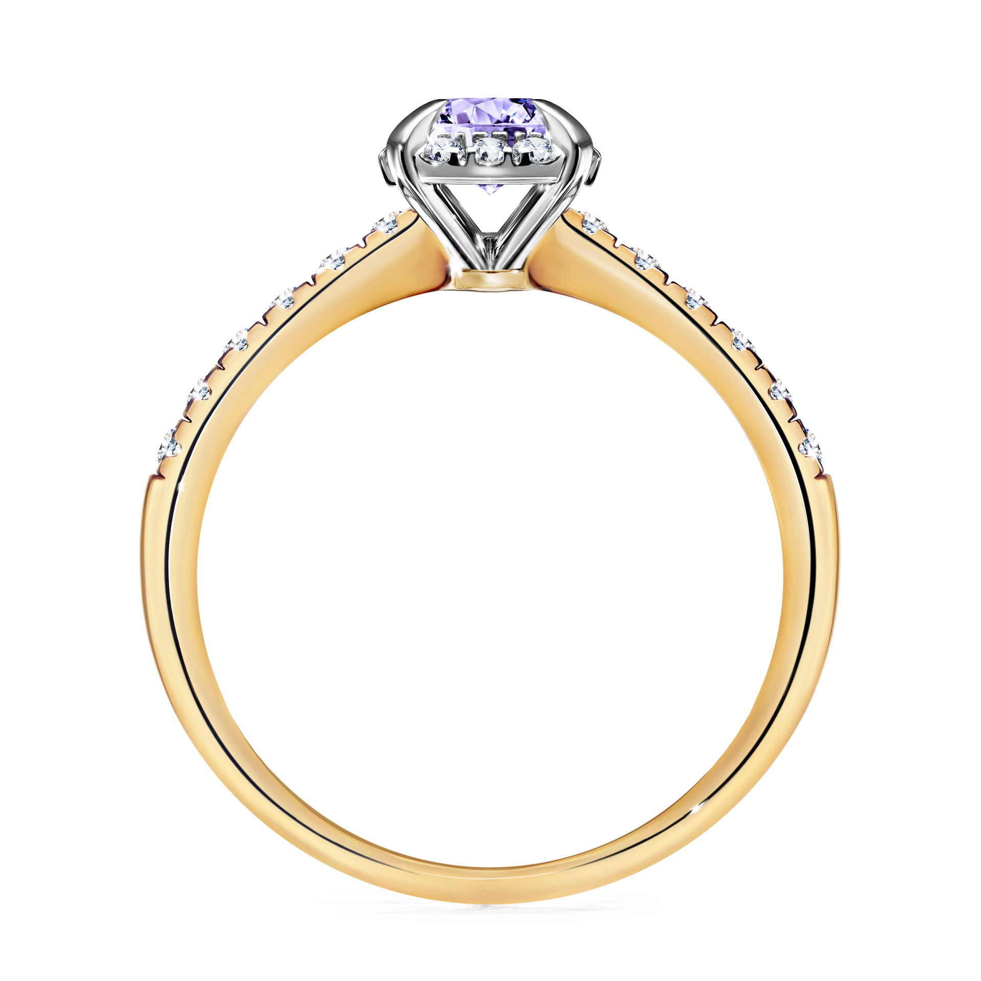 Pierścionek zaręczynowy My Princess z żółtego złota z tanzanitem 0,76CT