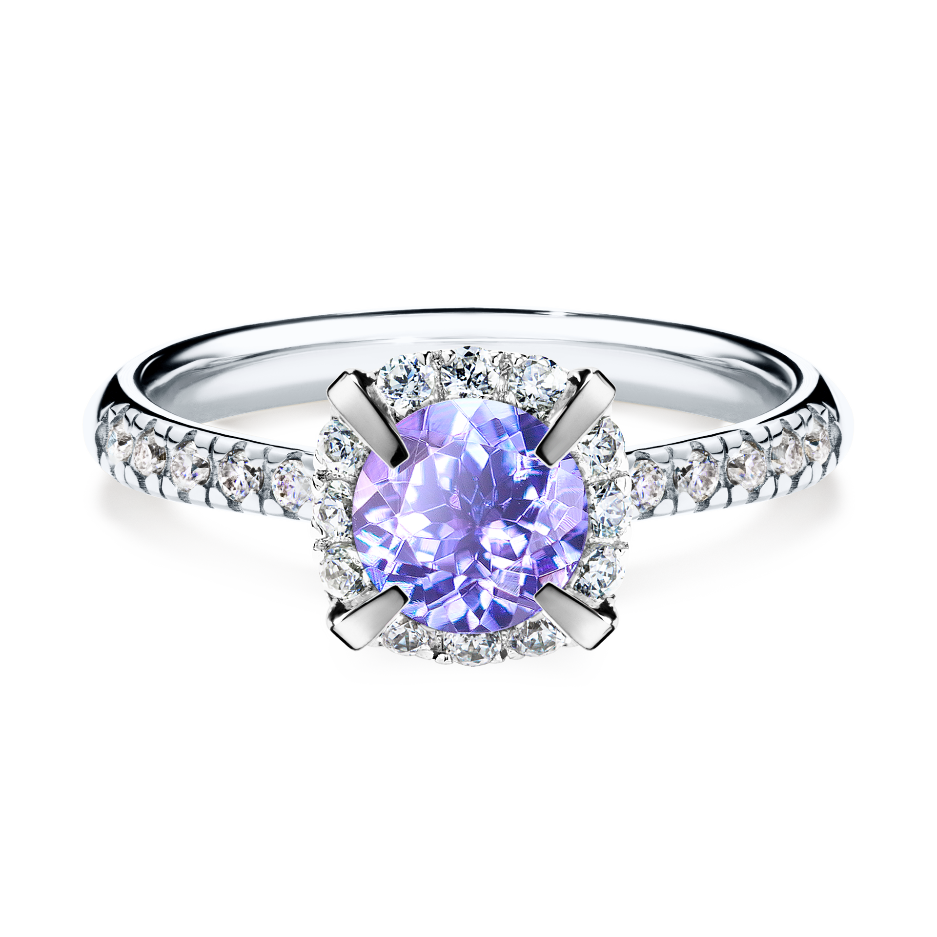 Pierścionek zaręczynowy My Princess z białego złota z tanzanitem 1,18CT