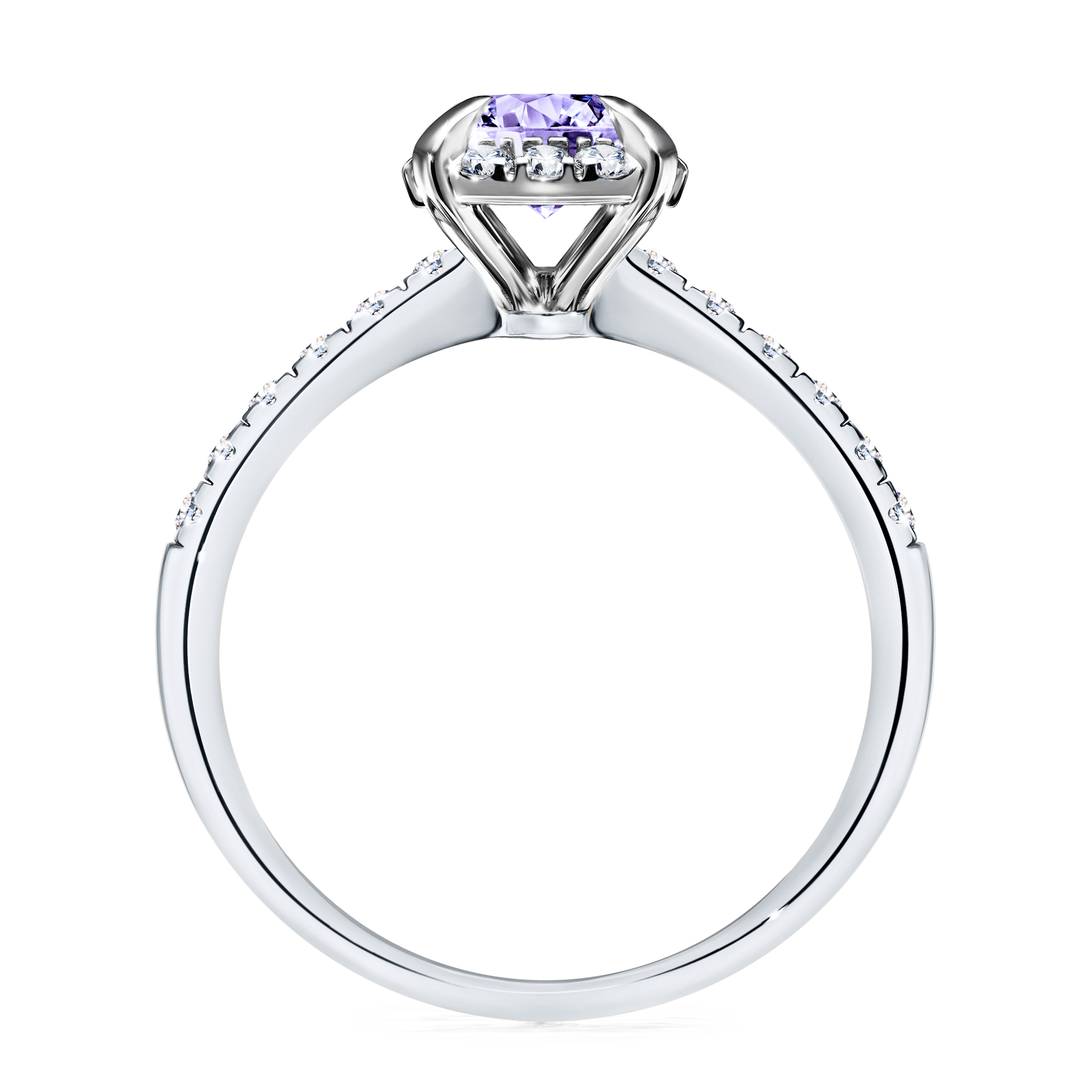 Pierścionek zaręczynowy My Princess z białego złota z tanzanitem 1,18CT