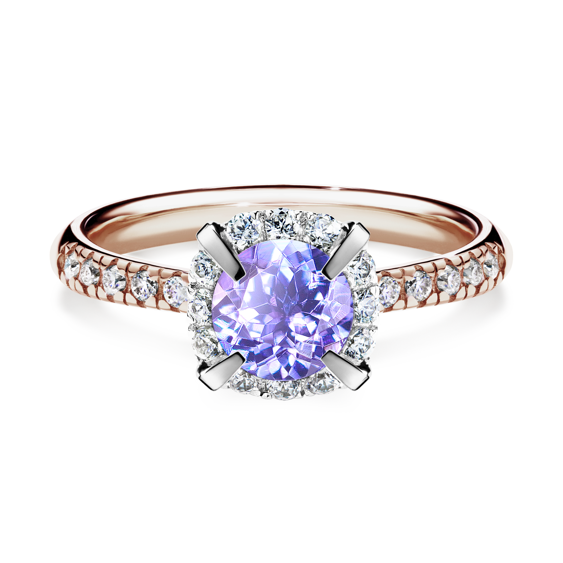 Pierścionek zaręczynowy My Princess z różowego złota z tanzanitem 1,18CT