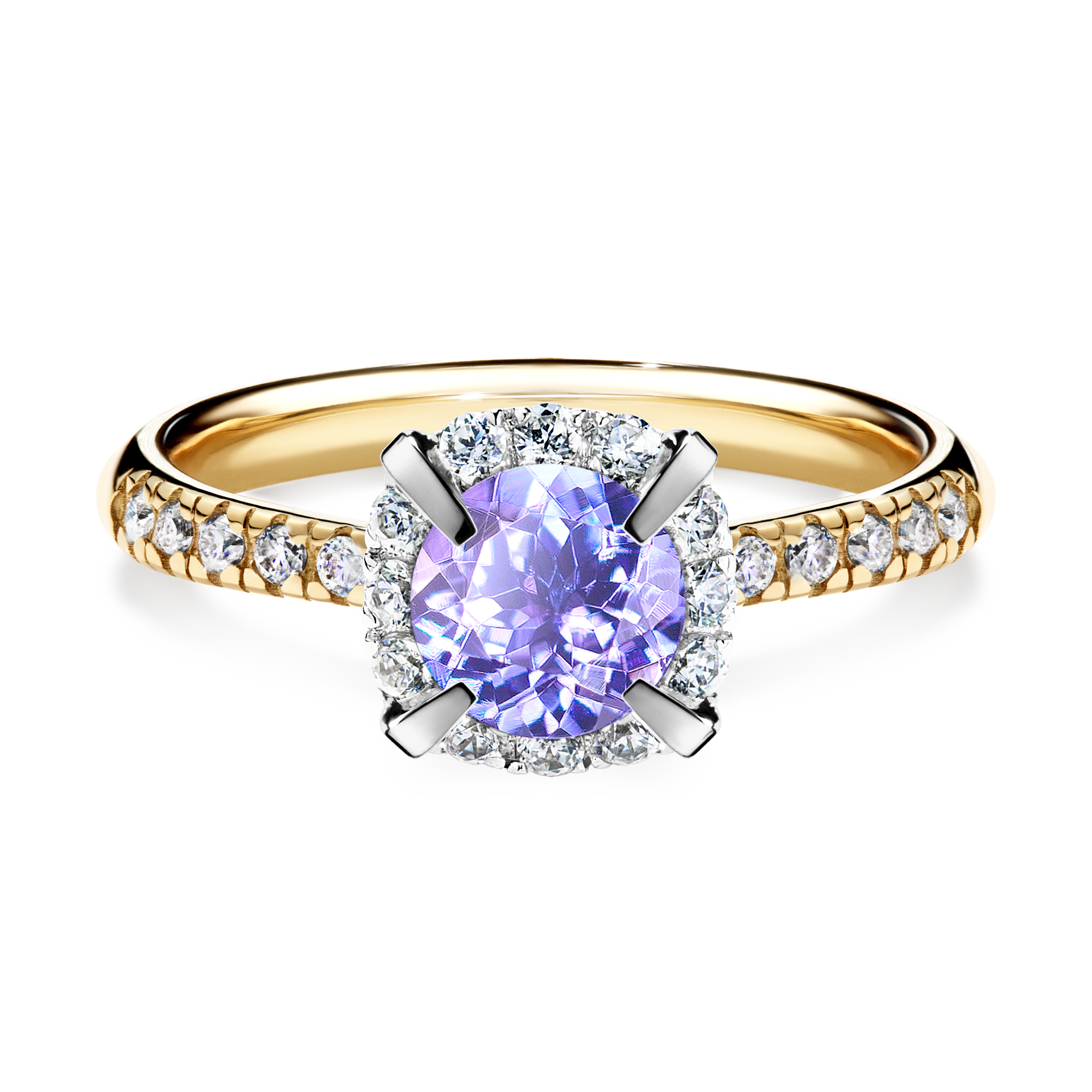 Pierścionek zaręczynowy My Princess z żółtego złota z tanzanitem 1,18CT