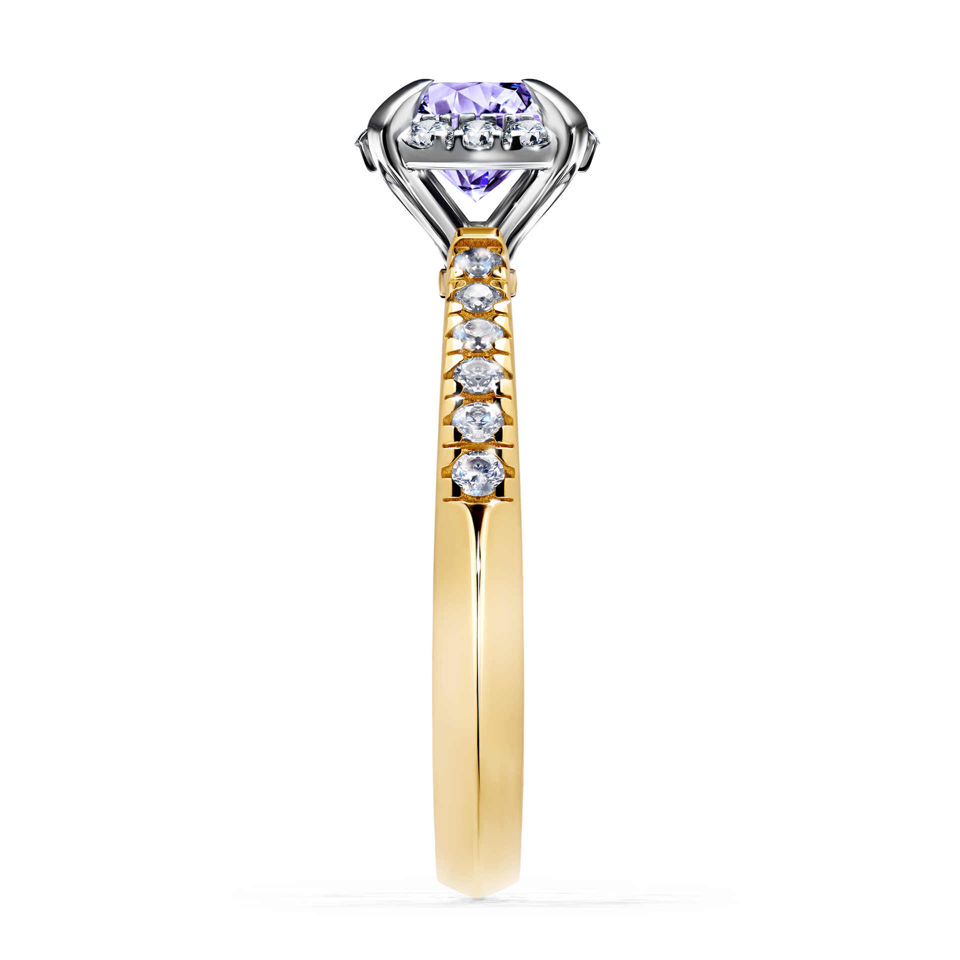 Pierścionek zaręczynowy My Princess z żółtego złota z tanzanitem 1,18CT
