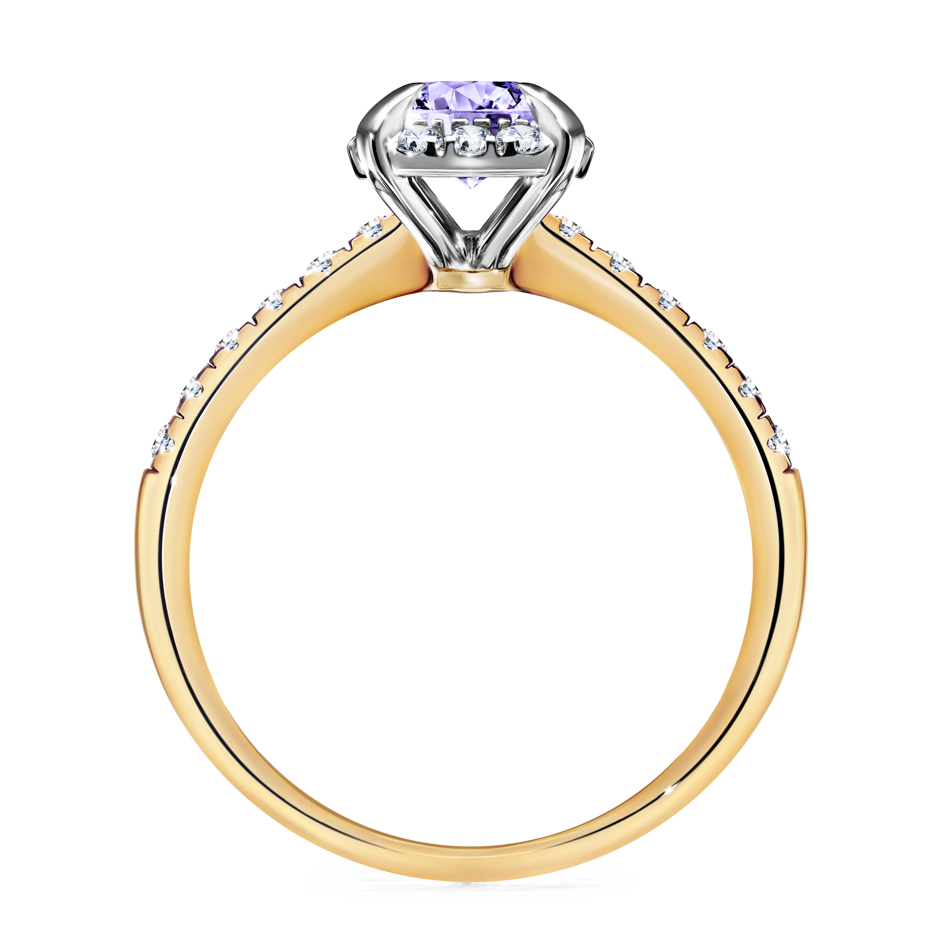 Pierścionek zaręczynowy My Princess z żółtego złota z tanzanitem 1,18CT